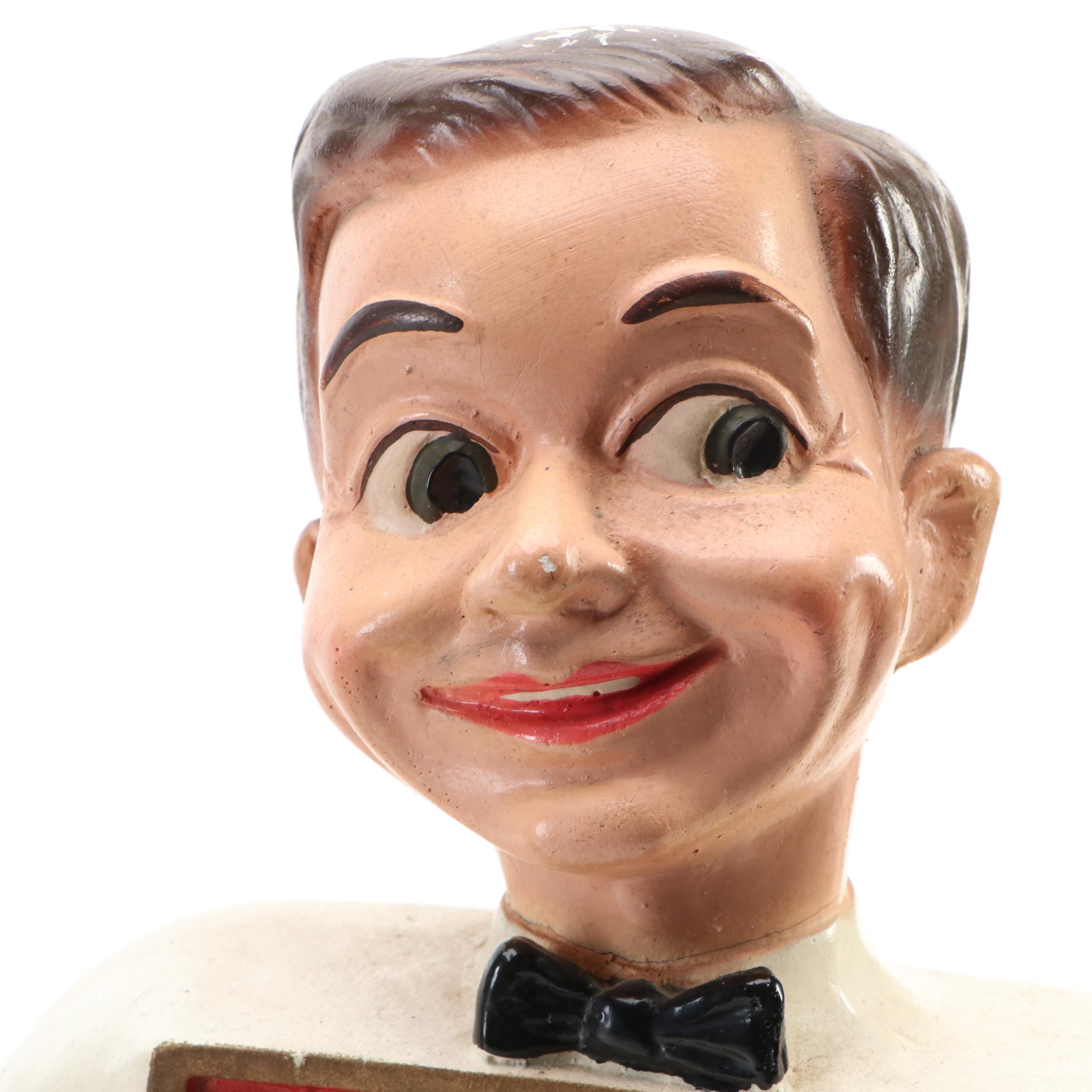 Oertel's Beer "Sure Tastes Wonderful" Advertising Figurine with Schlitz Bottle