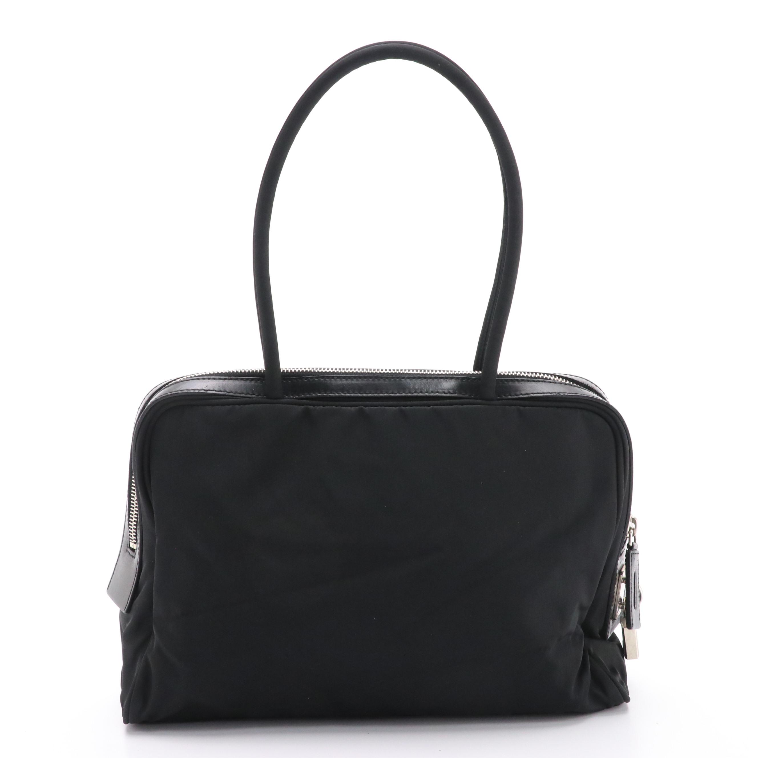 Prada Top Handle Bag BR1186 in Nylon with Leather Trim