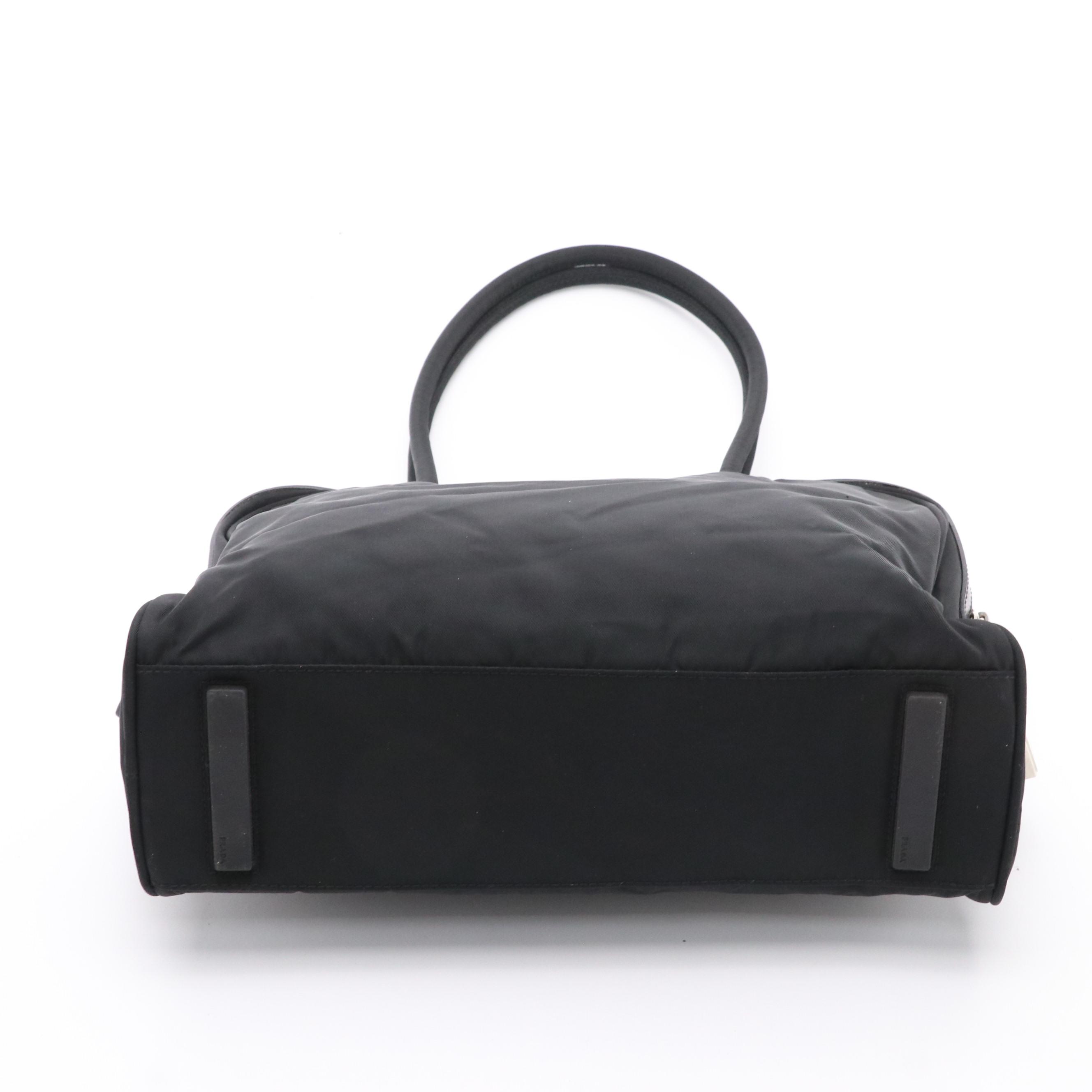 Prada Top Handle Bag BR1186 in Nylon with Leather Trim