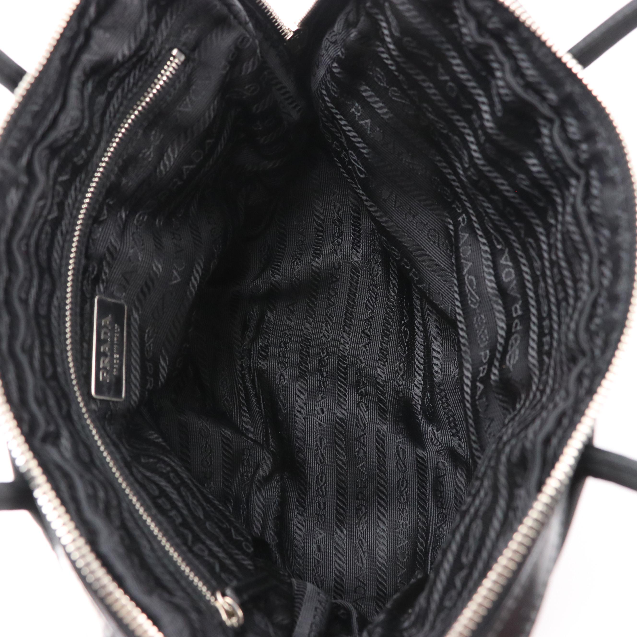 Prada Top Handle Bag BR1186 in Nylon with Leather Trim