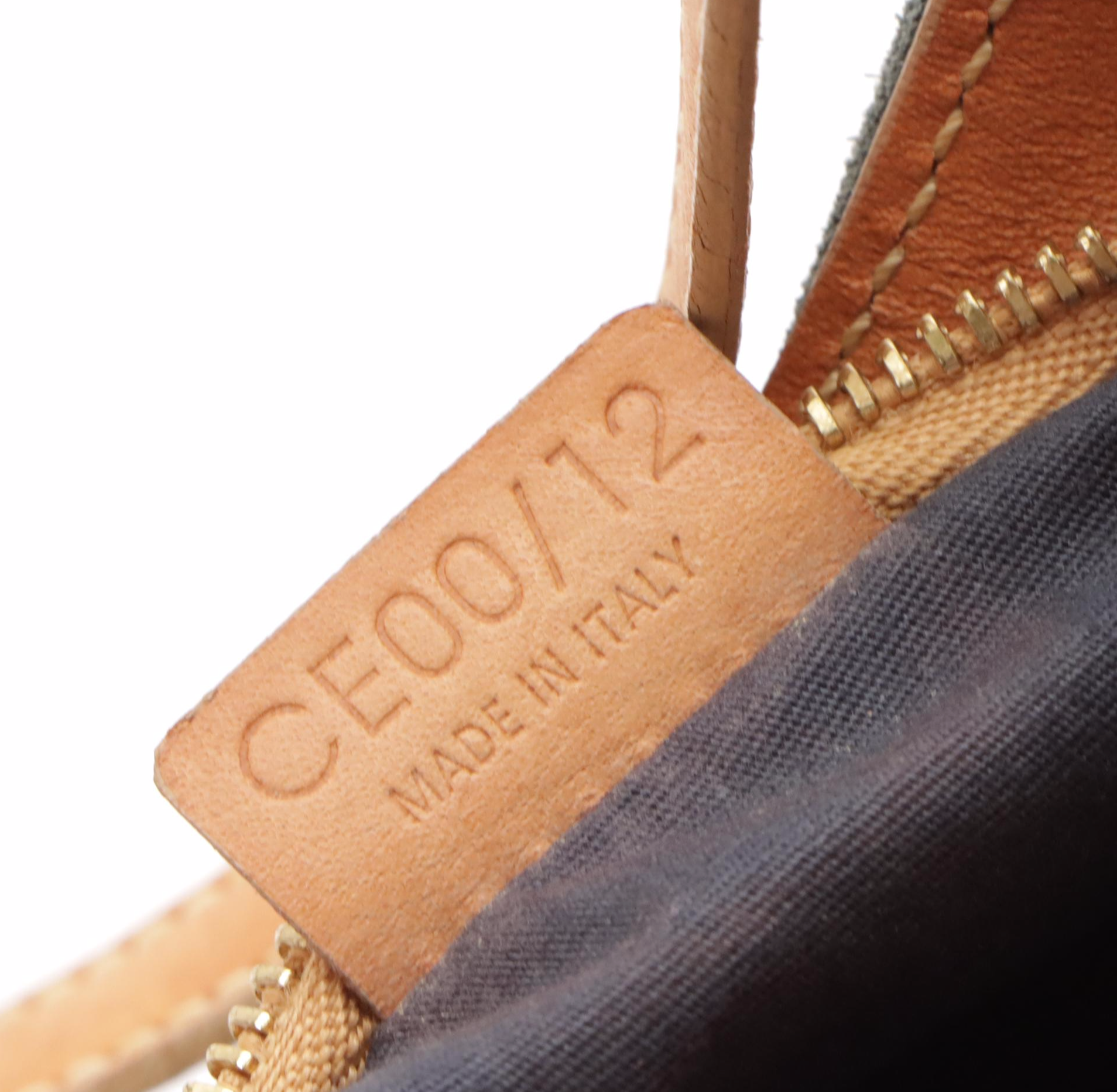 Celine Small Shoulder Bag in C Monogram Blue Suede with Leather Trim