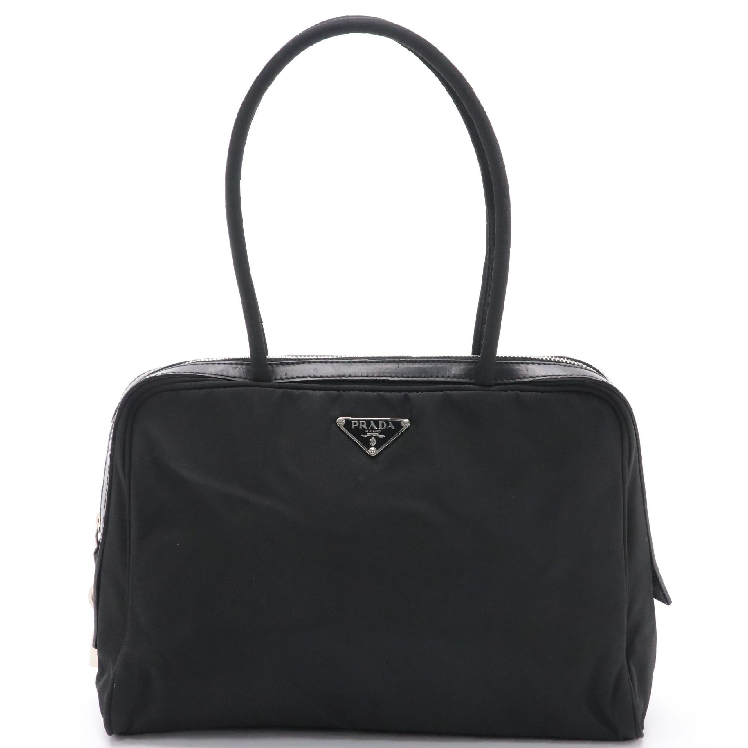 Prada Top Handle Bag BR1186 in Nylon with Leather Trim
