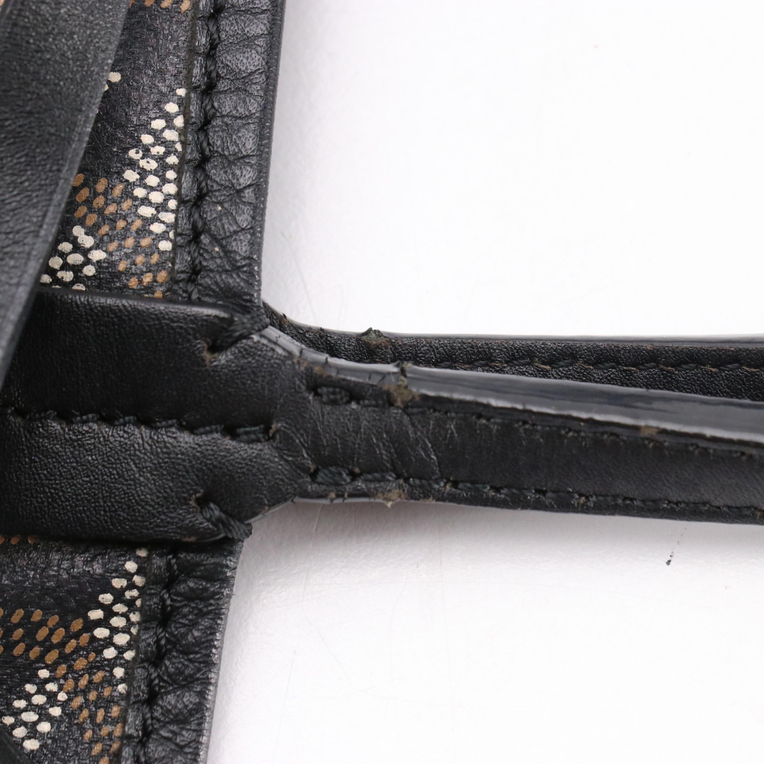 Goyard Saint Louis PM Tote Bag and Pouch in Black & Tan Goyardine Canvas