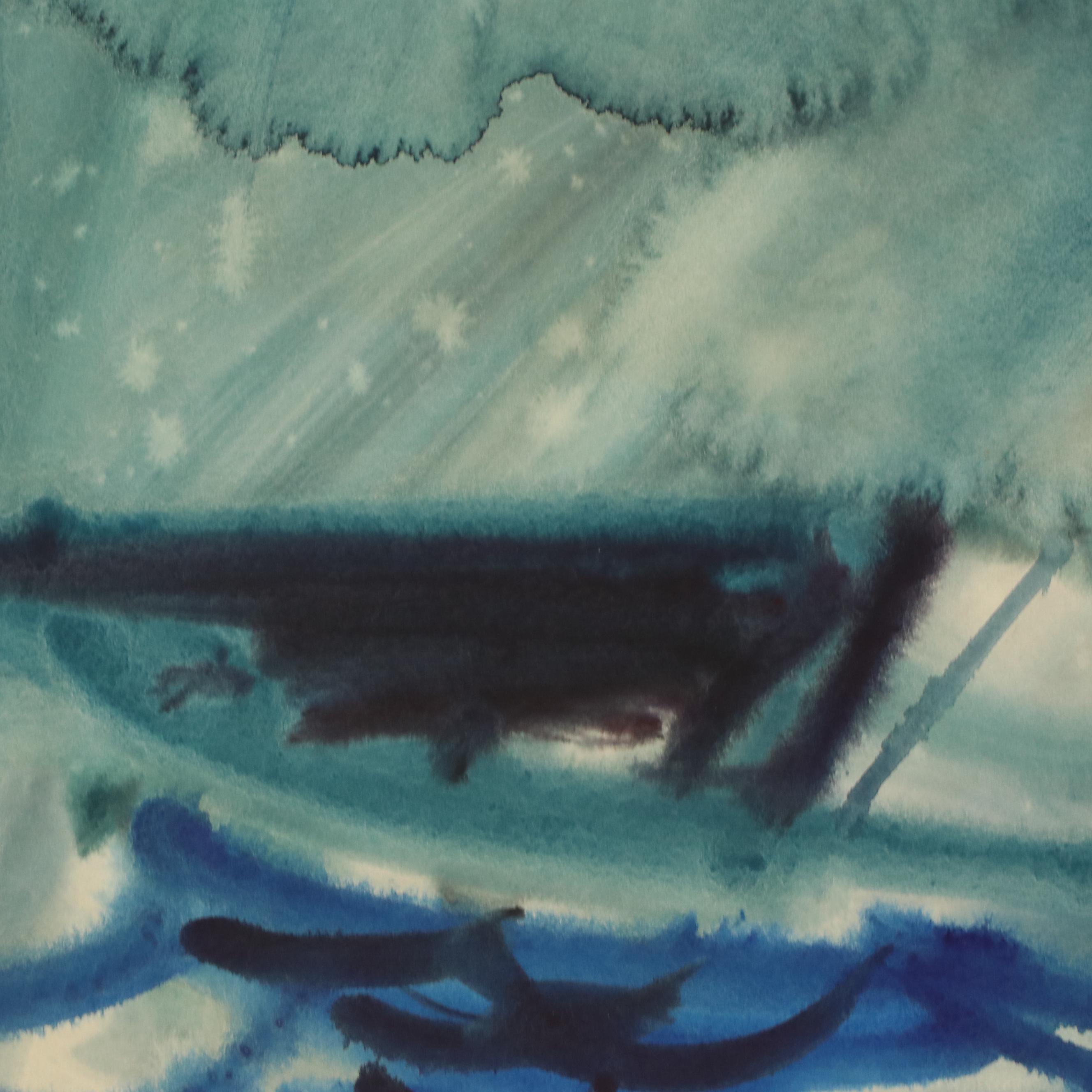 Jack Meanwell Modern Seascape Watercolor Painting, 1979