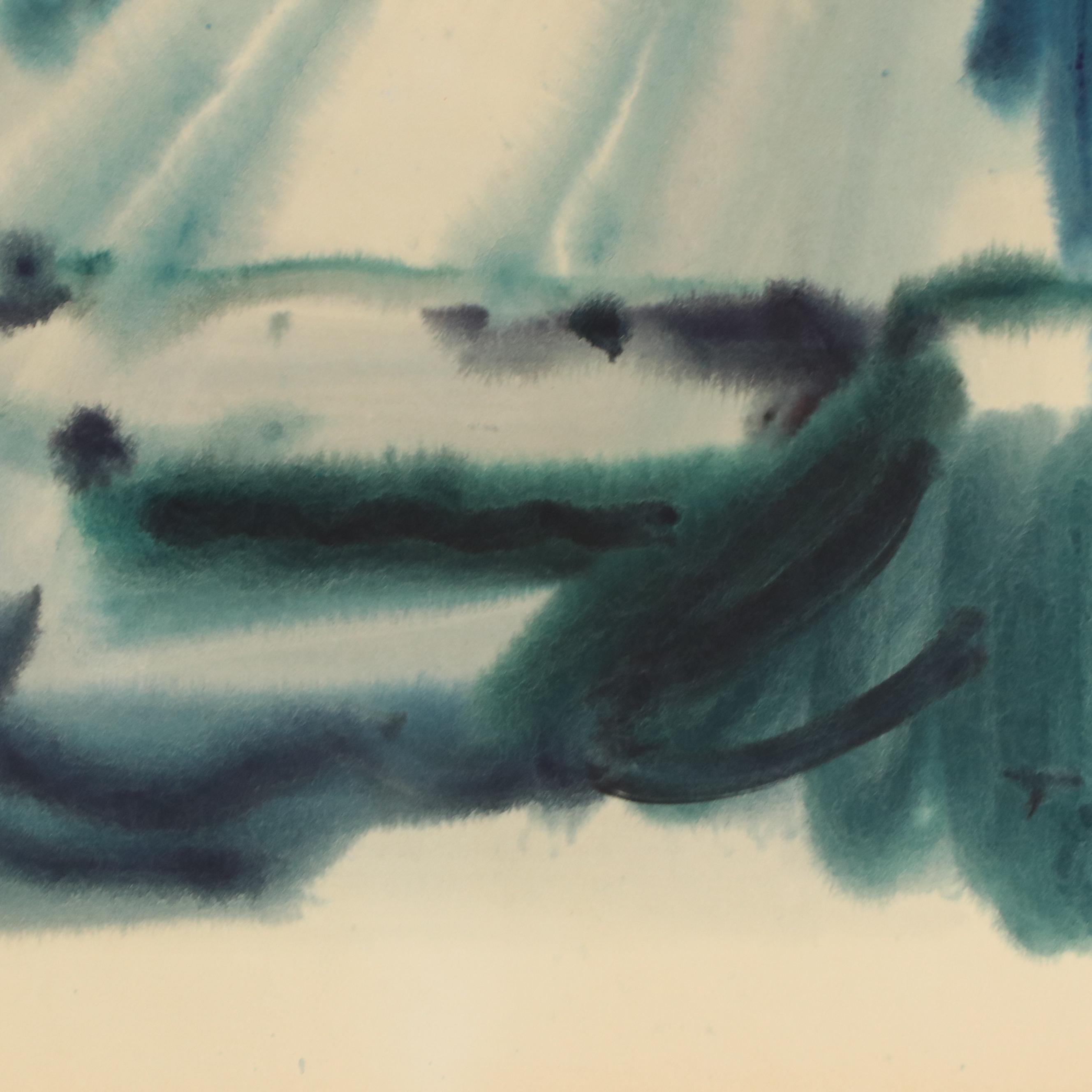 Jack Meanwell Modern Seascape Watercolor Painting, 1979