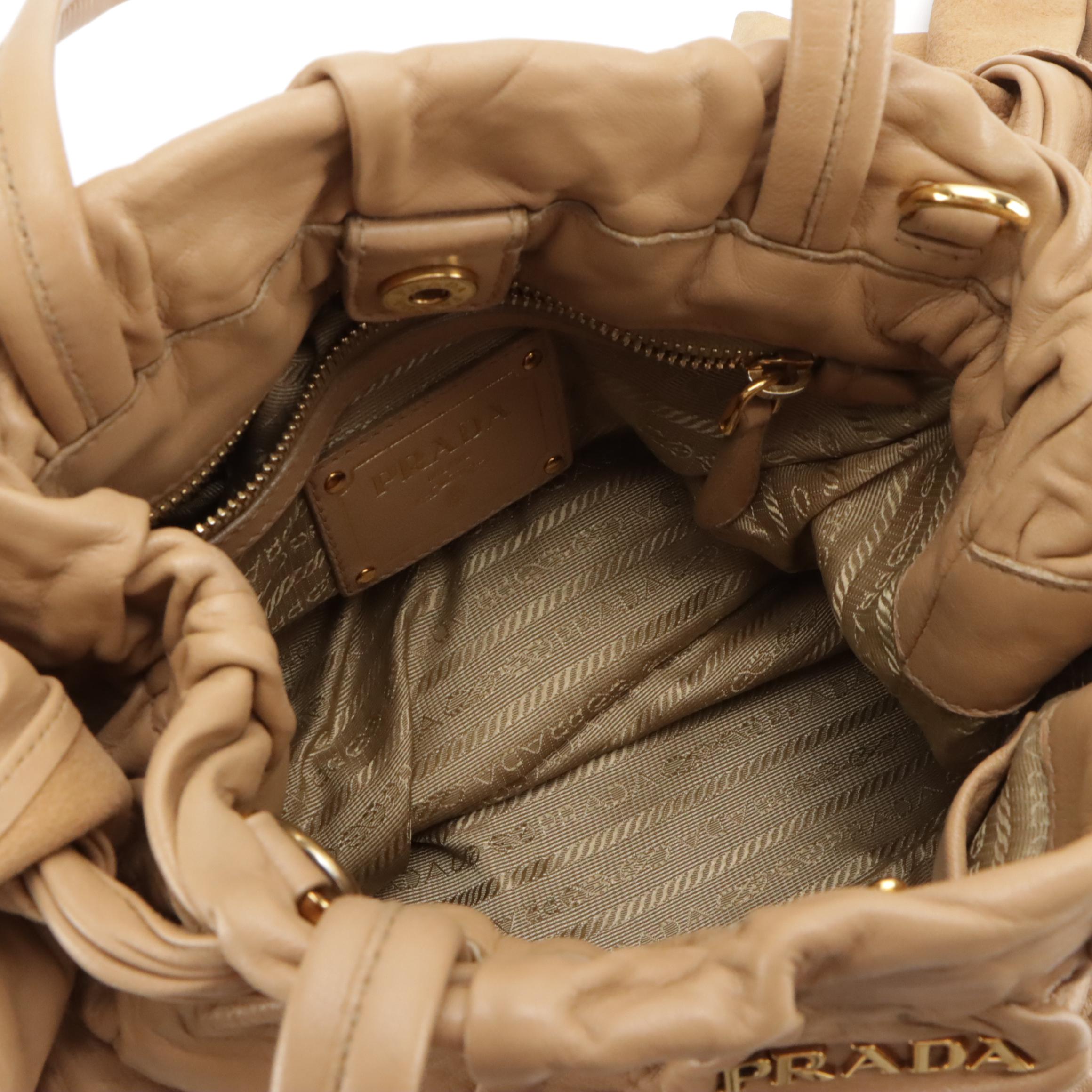 Prada Small Bow Bag BN1760 in Neutral Antique Nappa Leather