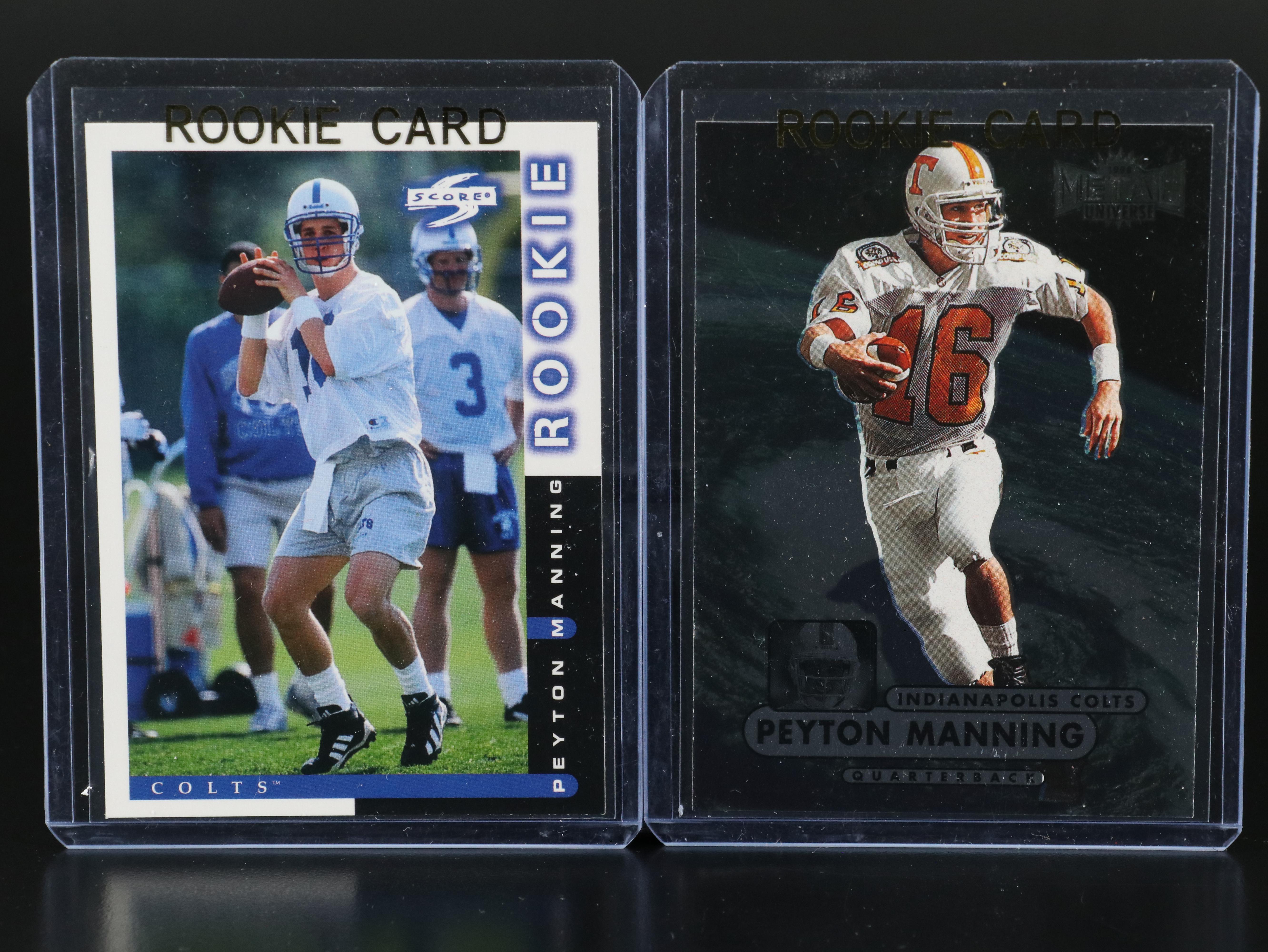 1998 Peyton Manning Rookie Cards Featuring Collector's Edge Relic Card and More