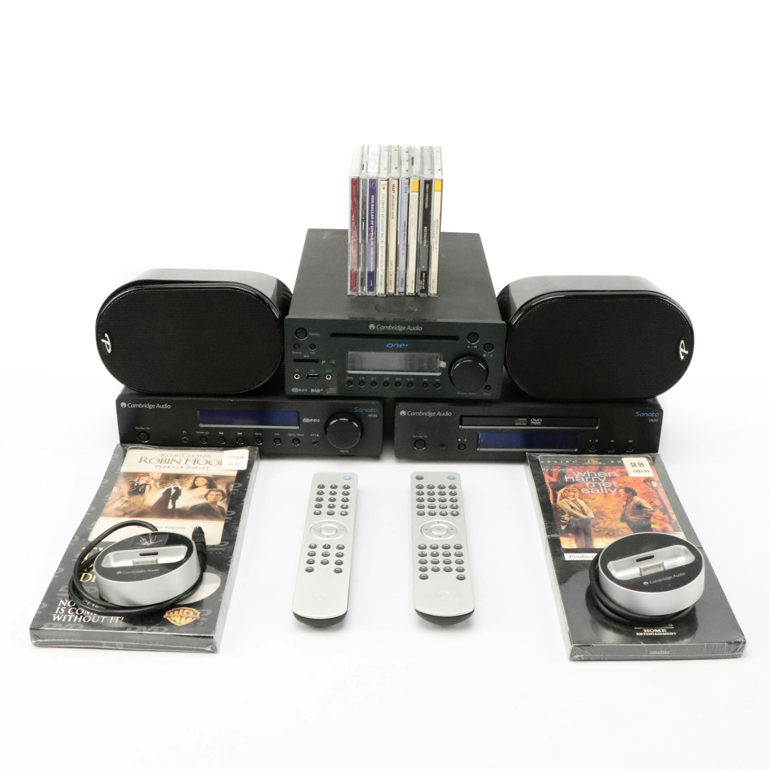 Cambridge Audio AR30 Receiver, D 30TH DVD Player, One+DX1 DAB Receiver and More