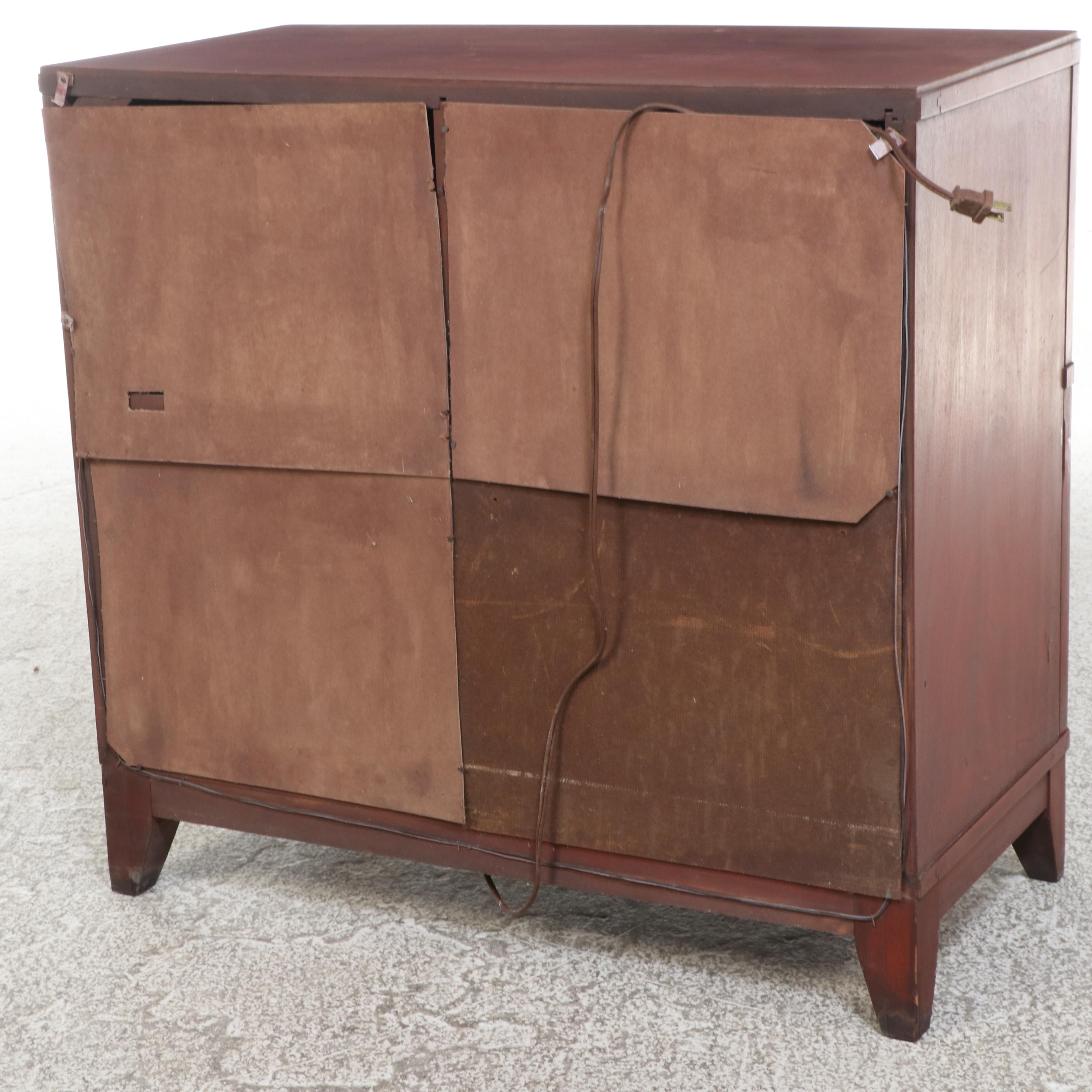 Regency Style Mahogany Cabinet with Crosley Radio and Turntable