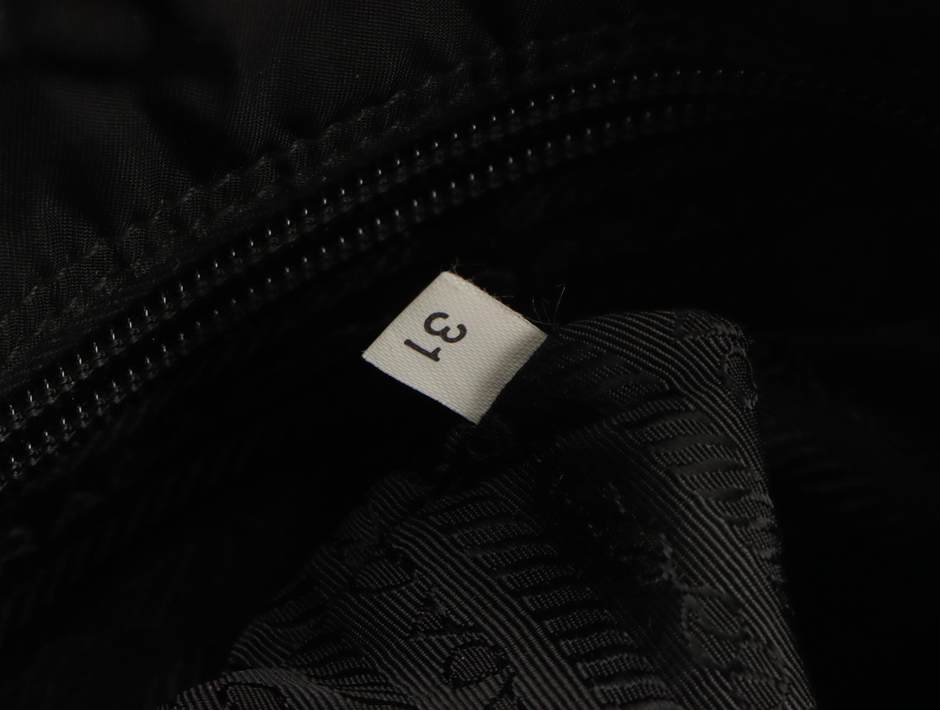 Prada Black Tessuto Nylon Zippered Shoulder Tote