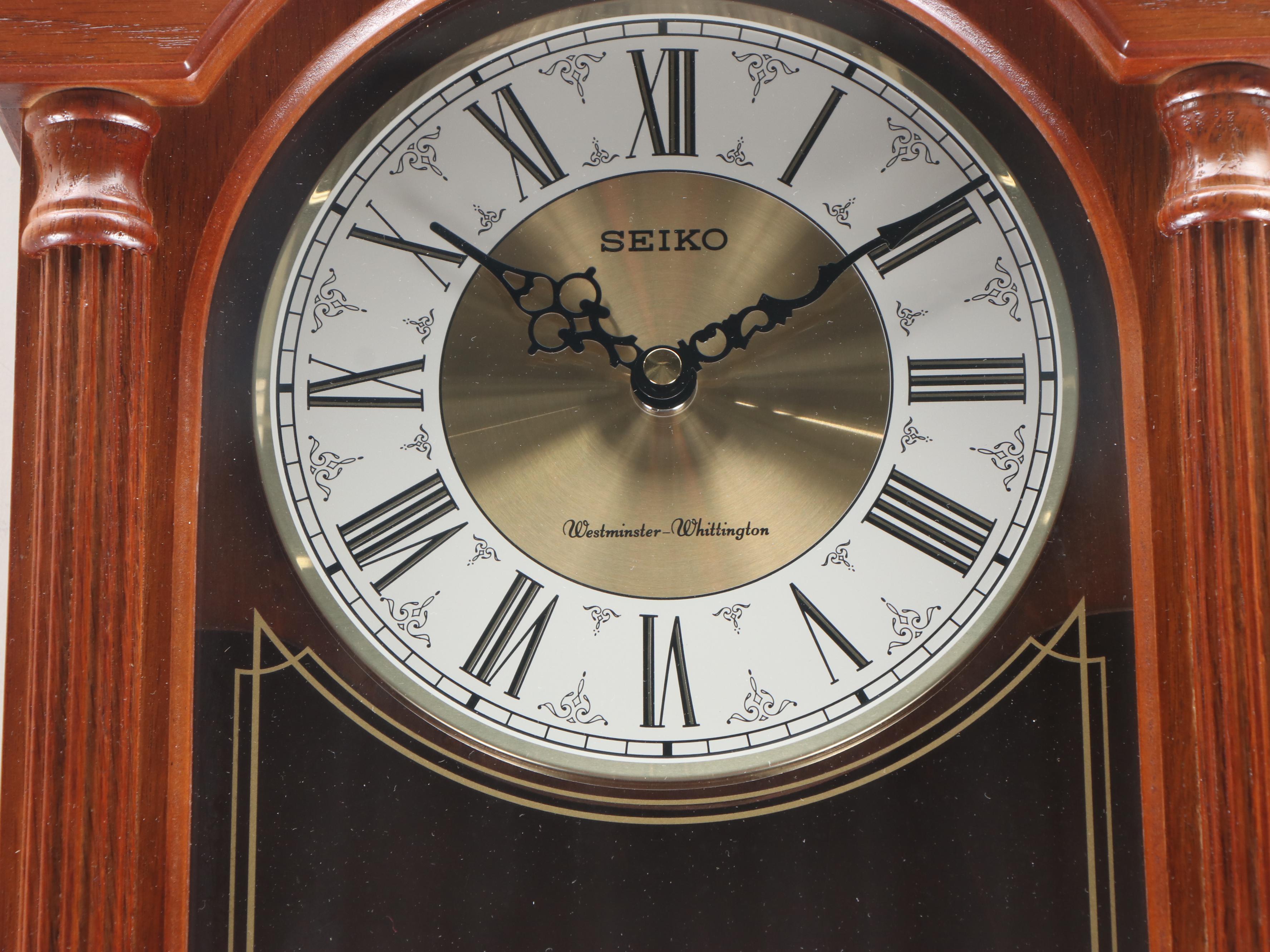 Seiko Wooden Case Regulator Style Wall Clock