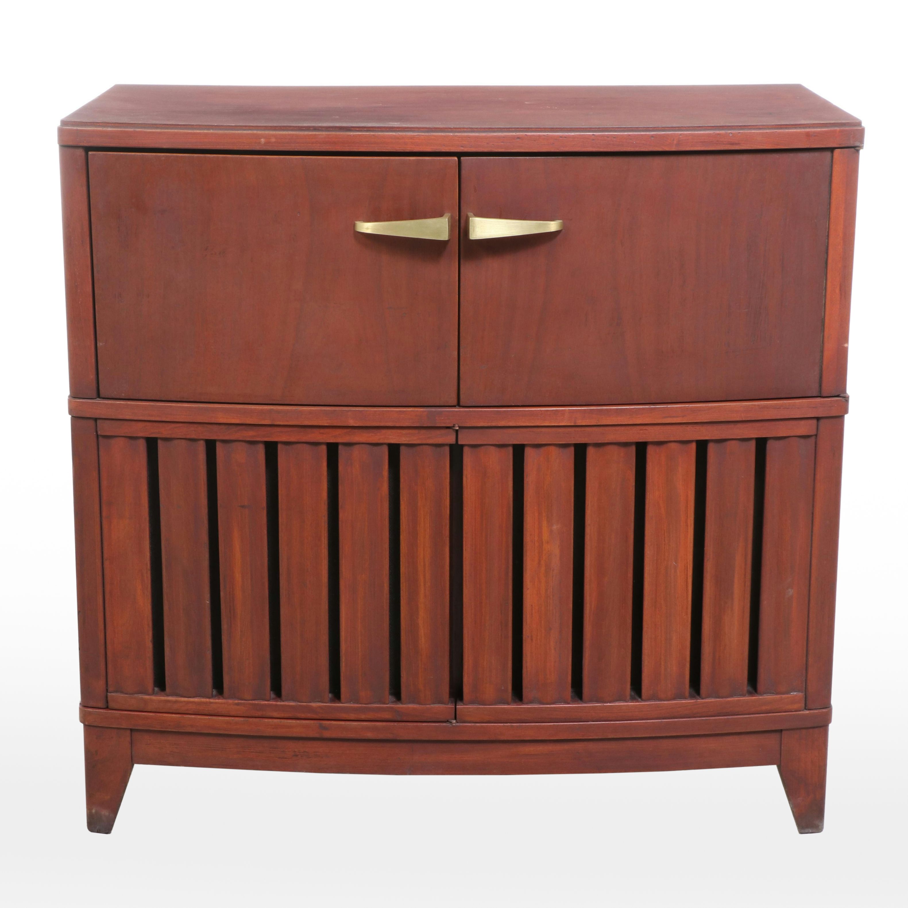Regency Style Mahogany Cabinet with Crosley Radio and Turntable