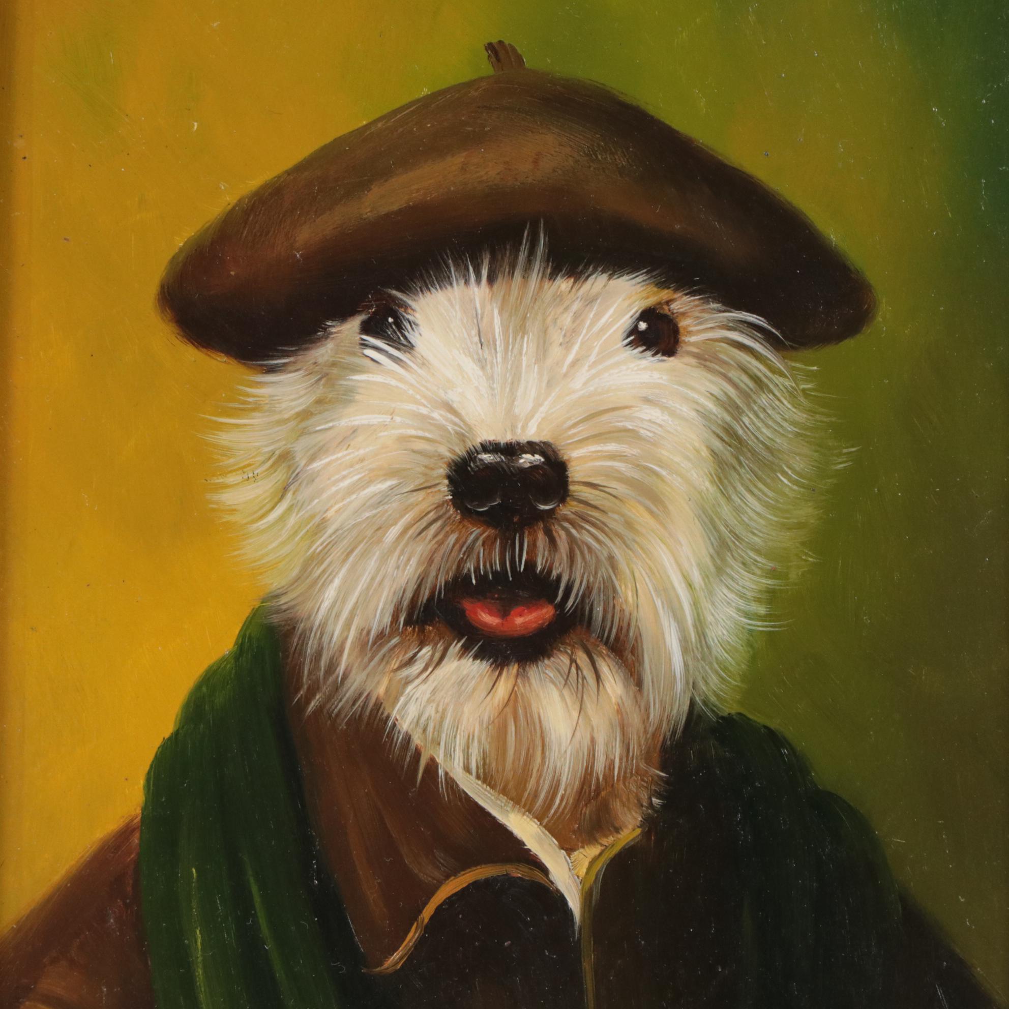 Anthropomorphic Dog Portrait Oil Painting