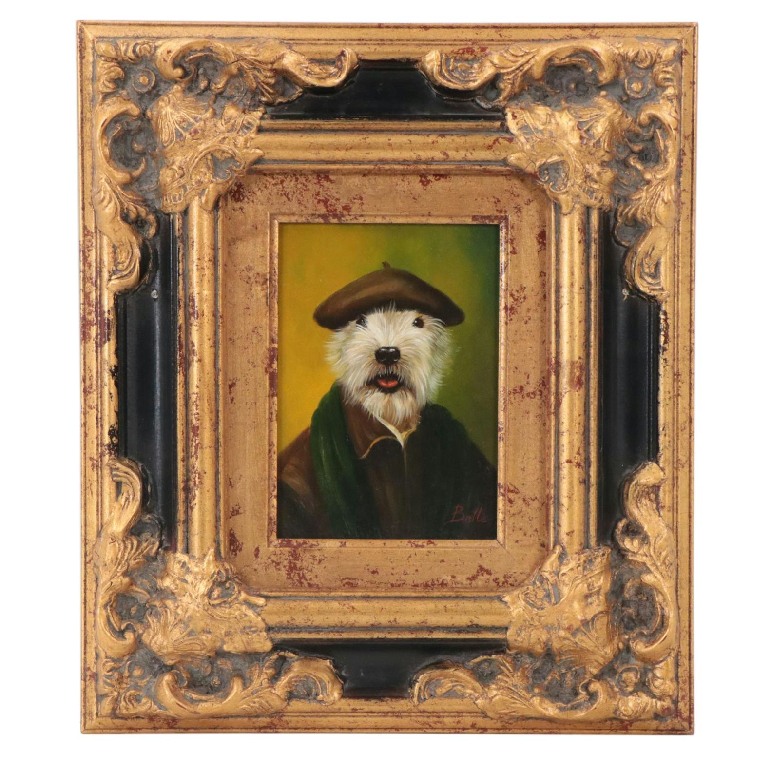 Anthropomorphic Dog Portrait Oil Painting