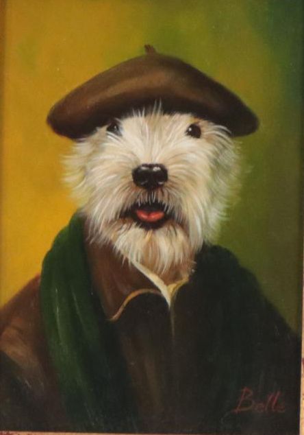 Anthropomorphic Dog Portrait Oil Painting