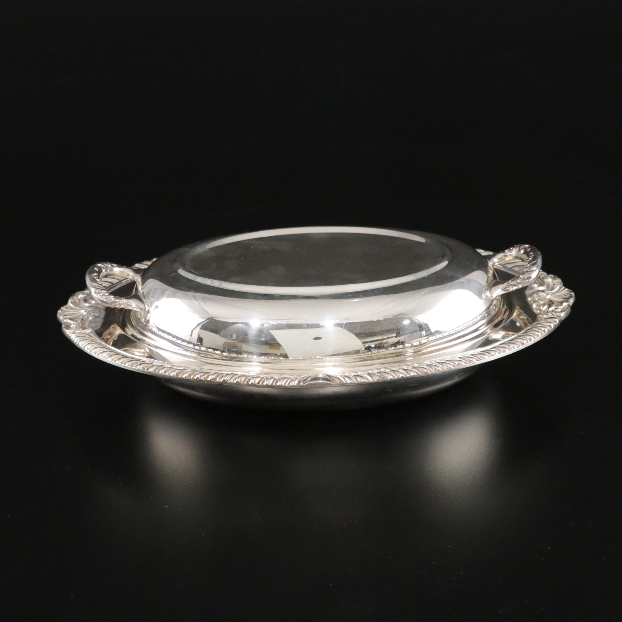 Sheridan Silver Plate Serving Bowl with German Candlesticks and More