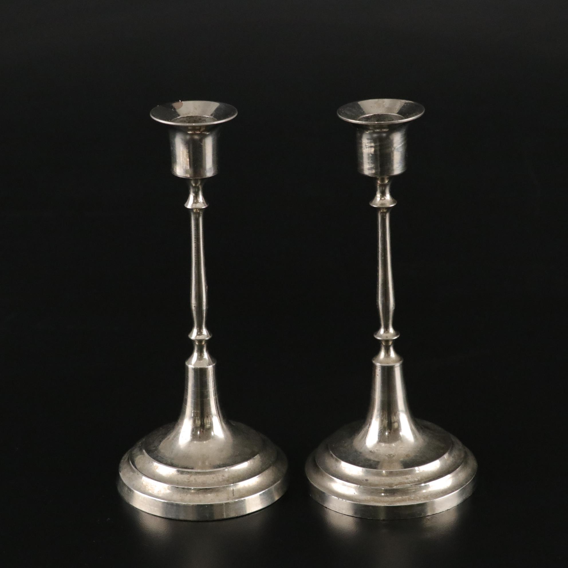 Sheridan Silver Plate Serving Bowl with German Candlesticks and More