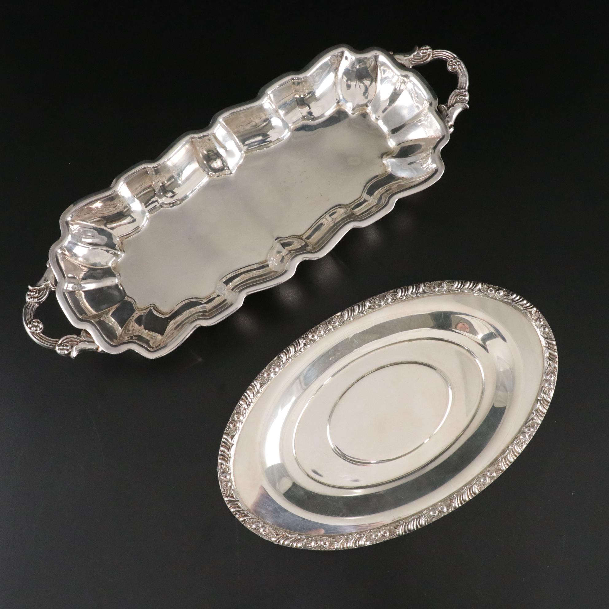 Sheridan Silver Plate Serving Bowl with German Candlesticks and More