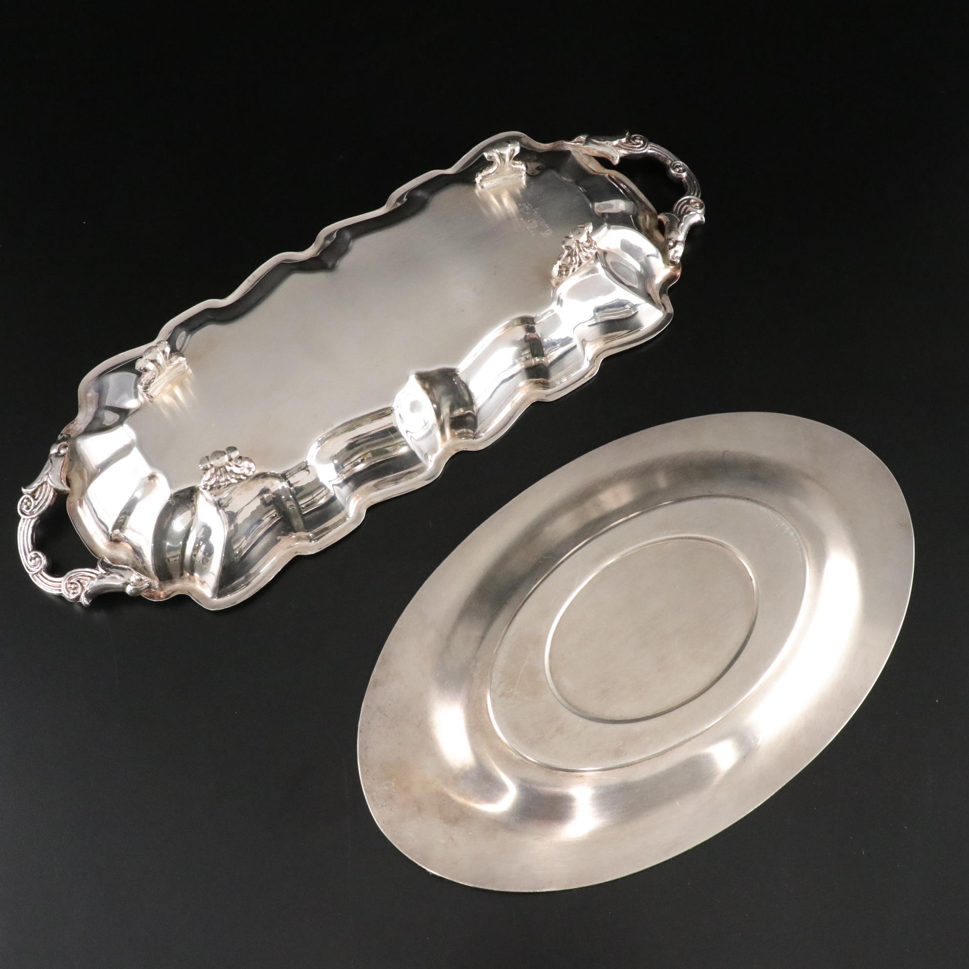 Sheridan Silver Plate Serving Bowl with German Candlesticks and More