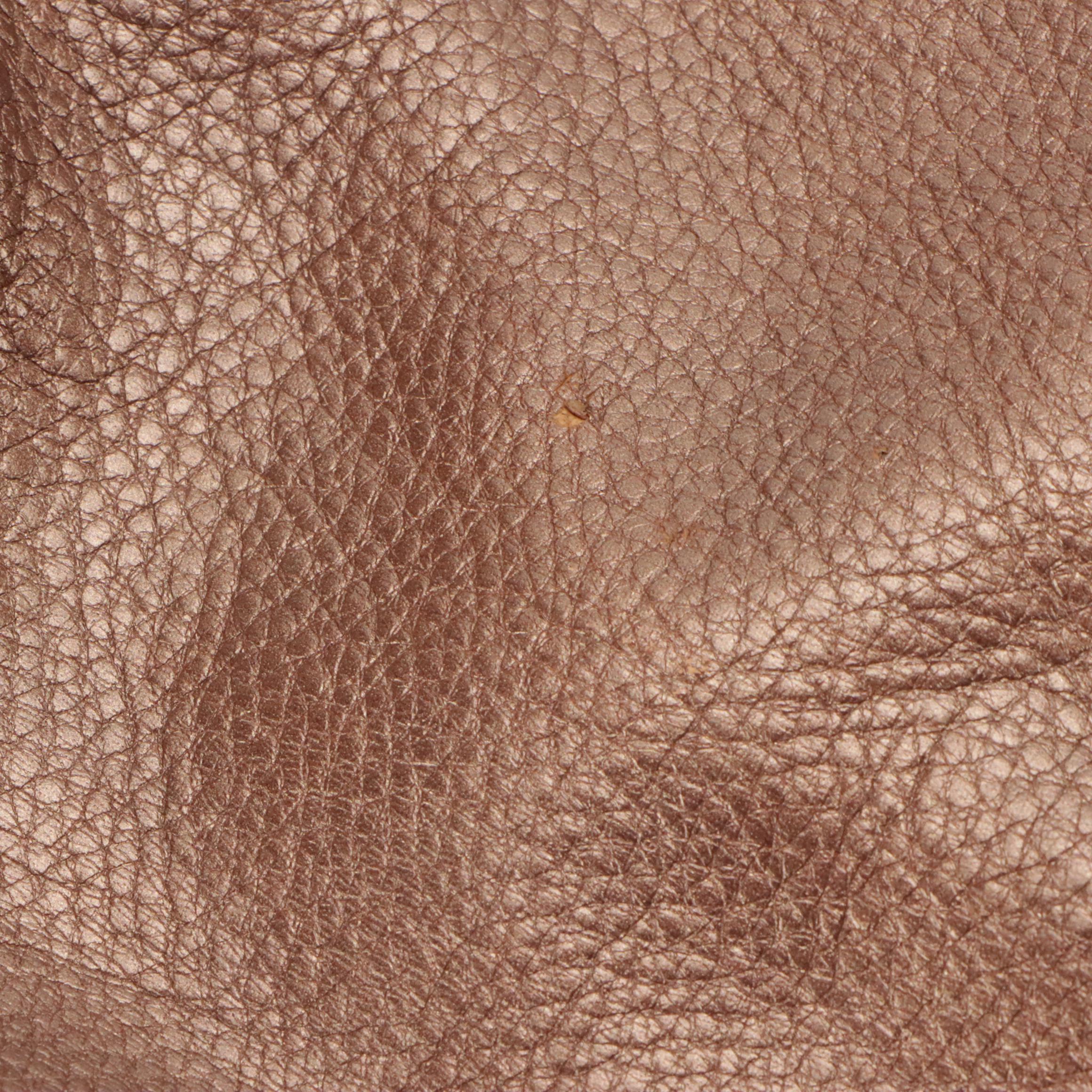 Prada Metallic Bronze Grained Leather Two-Way Hobo Tote Bag