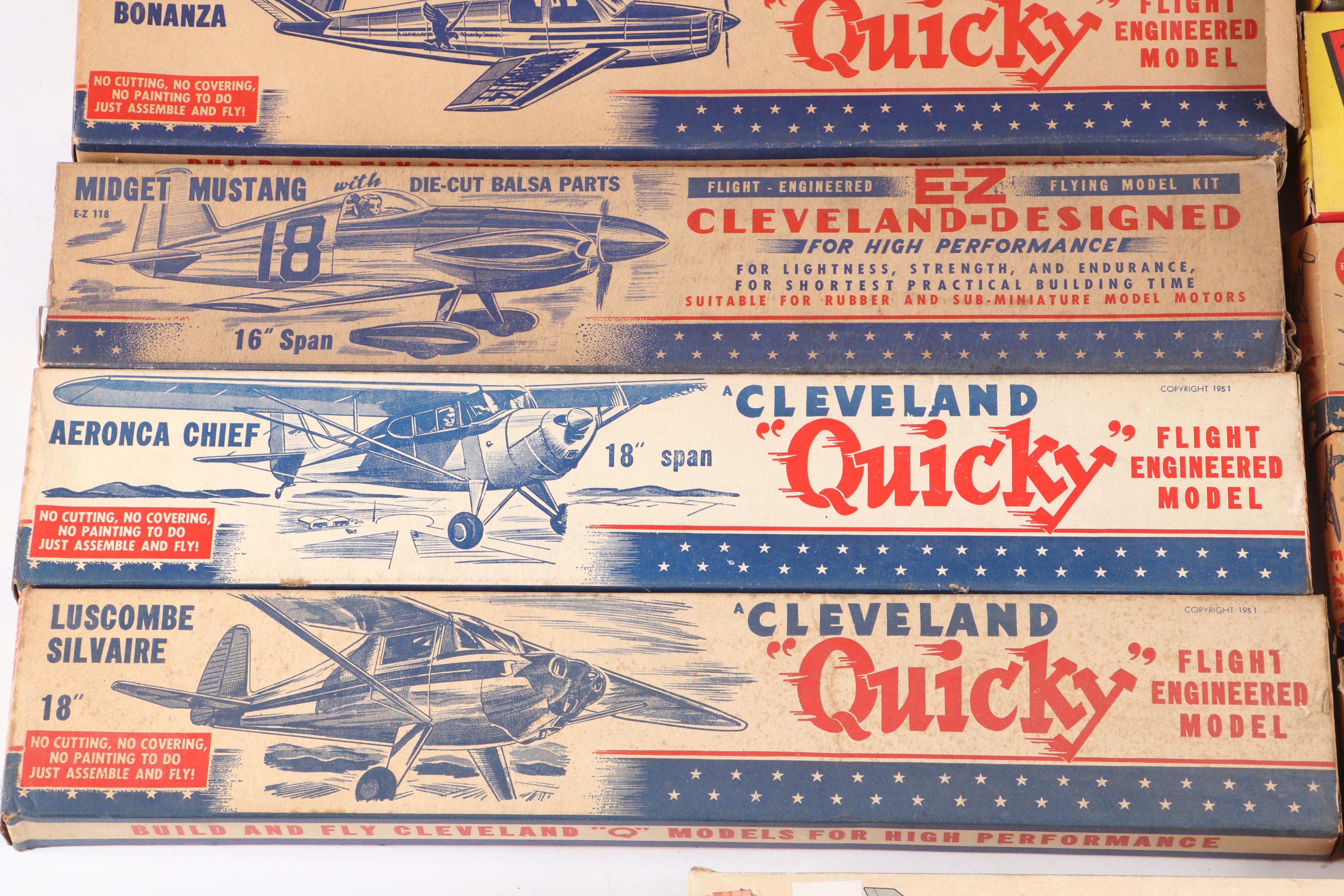 Cleveland "Douglas DC-3", "Luscombe Silvaire" and More Model Airplane Kits