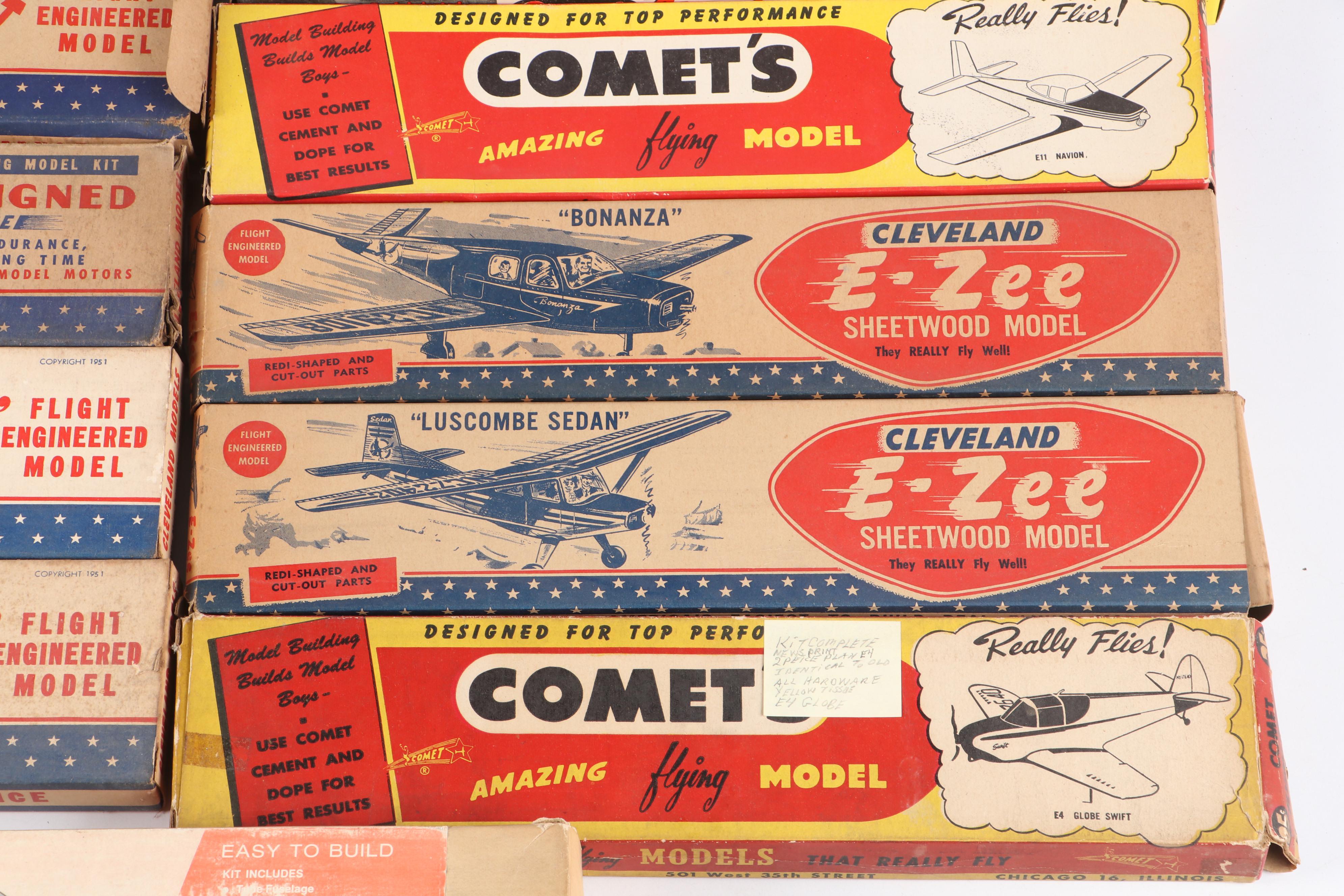 Cleveland "Douglas DC-3", "Luscombe Silvaire" and More Model Airplane Kits