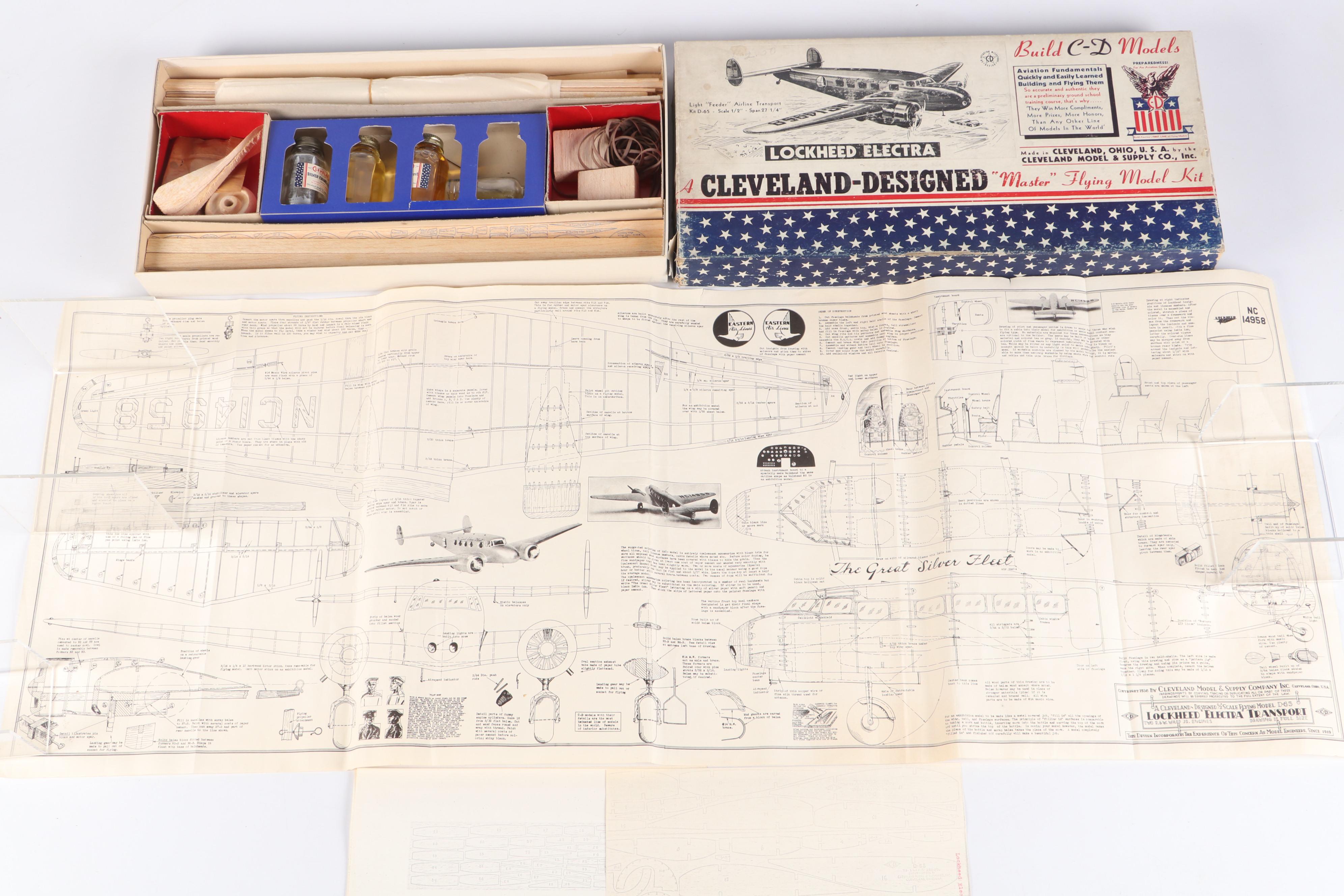Cleveland "Douglas DC-3", "Luscombe Silvaire" and More Model Airplane Kits