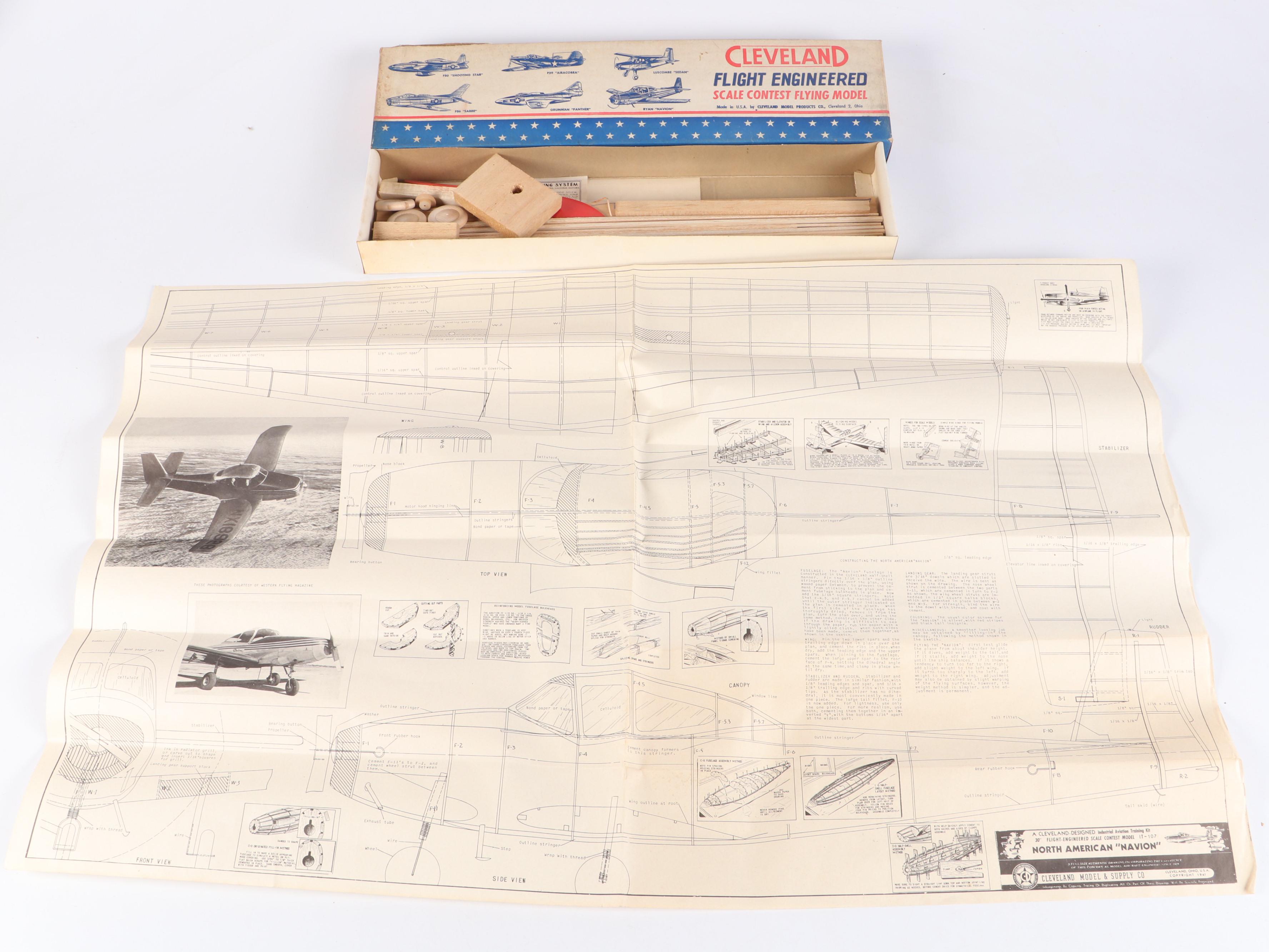 Cleveland "Douglas DC-3", "Luscombe Silvaire" and More Model Airplane Kits