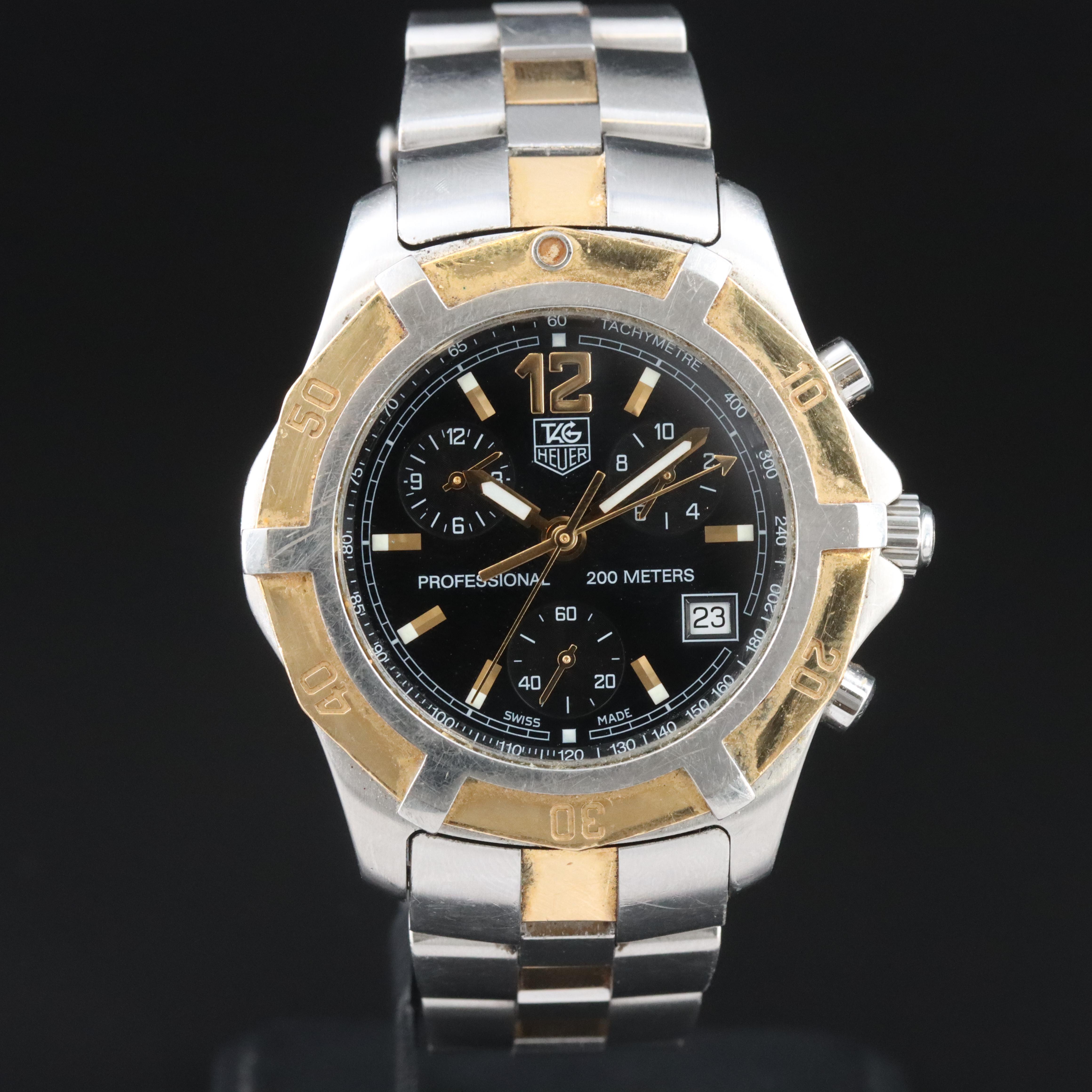 TAG Heuer 2000 Exclusive Chronograph ref.CN1152 18K Gold Steel Quartz Watch