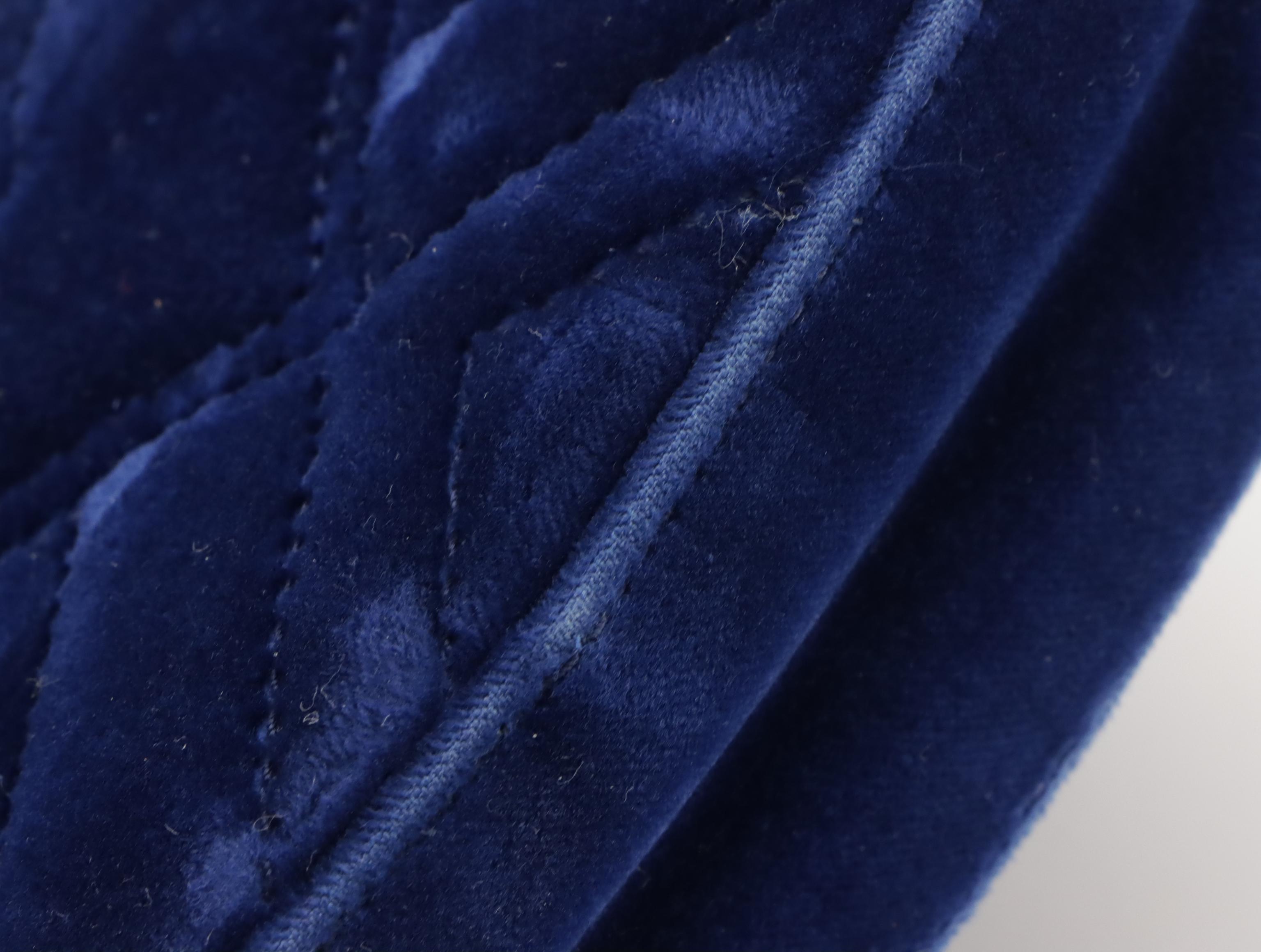 Gucci Marmont Royal Blue Matelassé Velvet Belt Bag