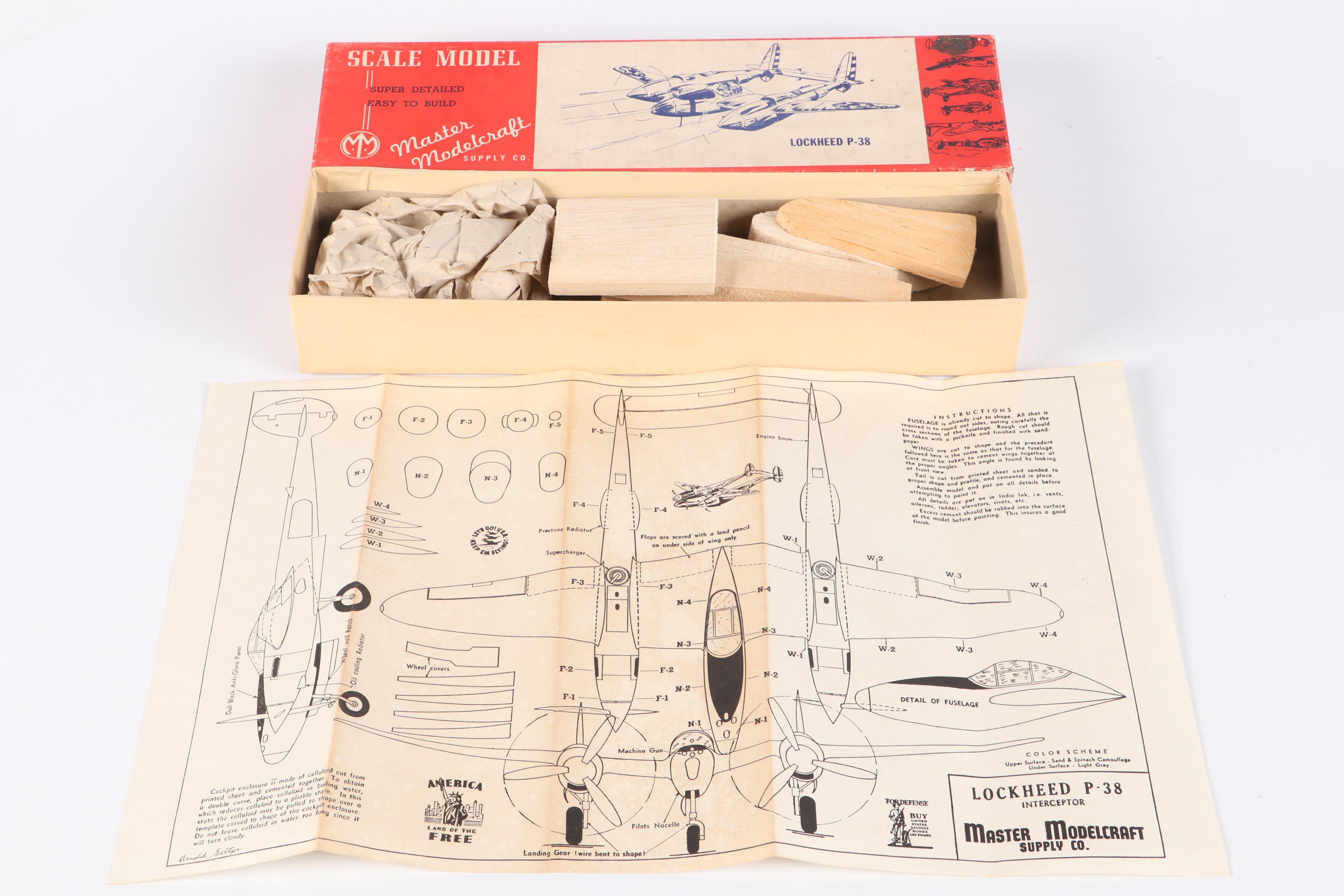 "Boeing B-17F Flying Fortress," "Lockheed P-38" and More Model Warplane Kits