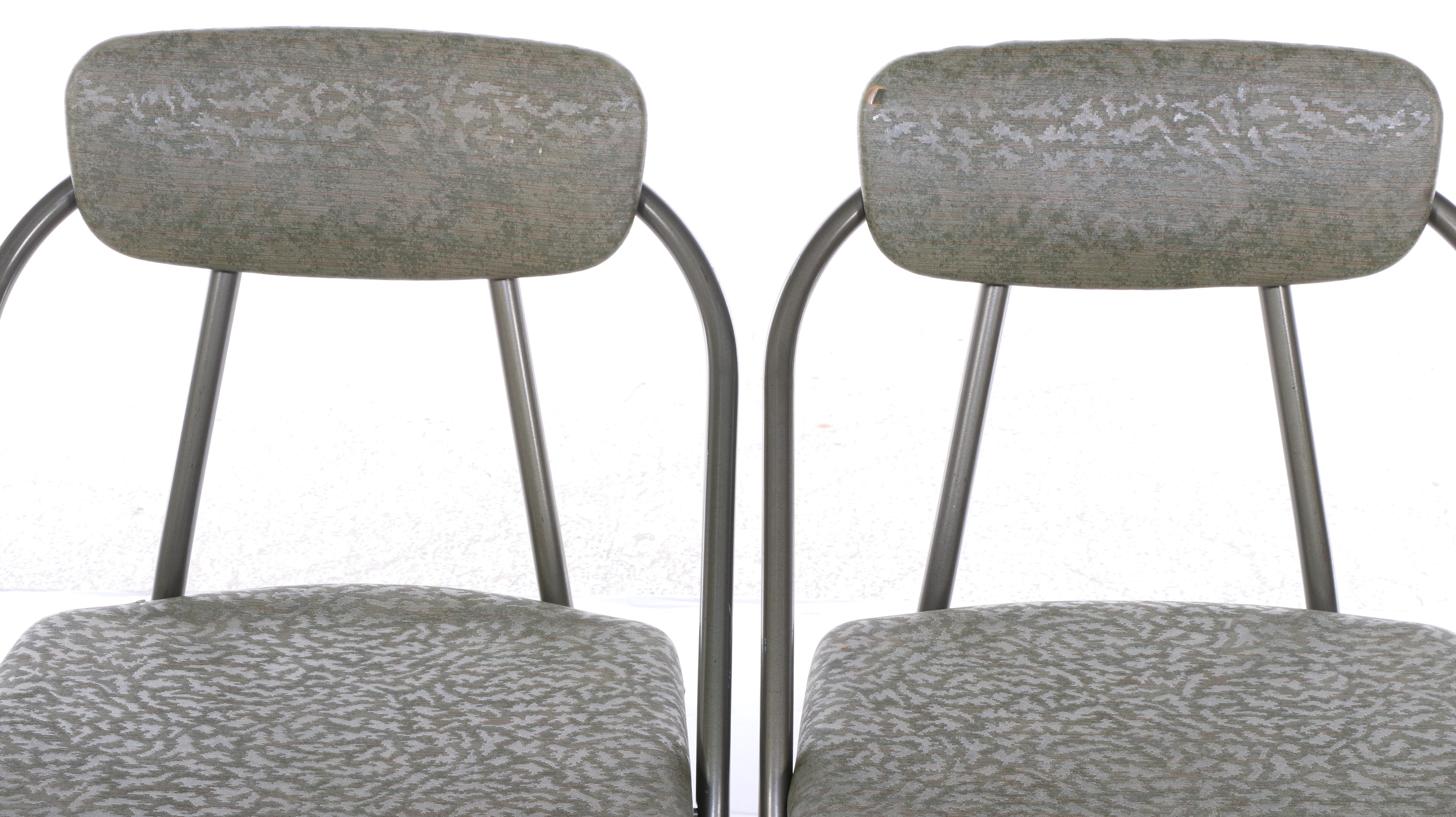 Pair of Cosco Painted Steel and Vinyl Folding Chairs, Mid-20th Century
