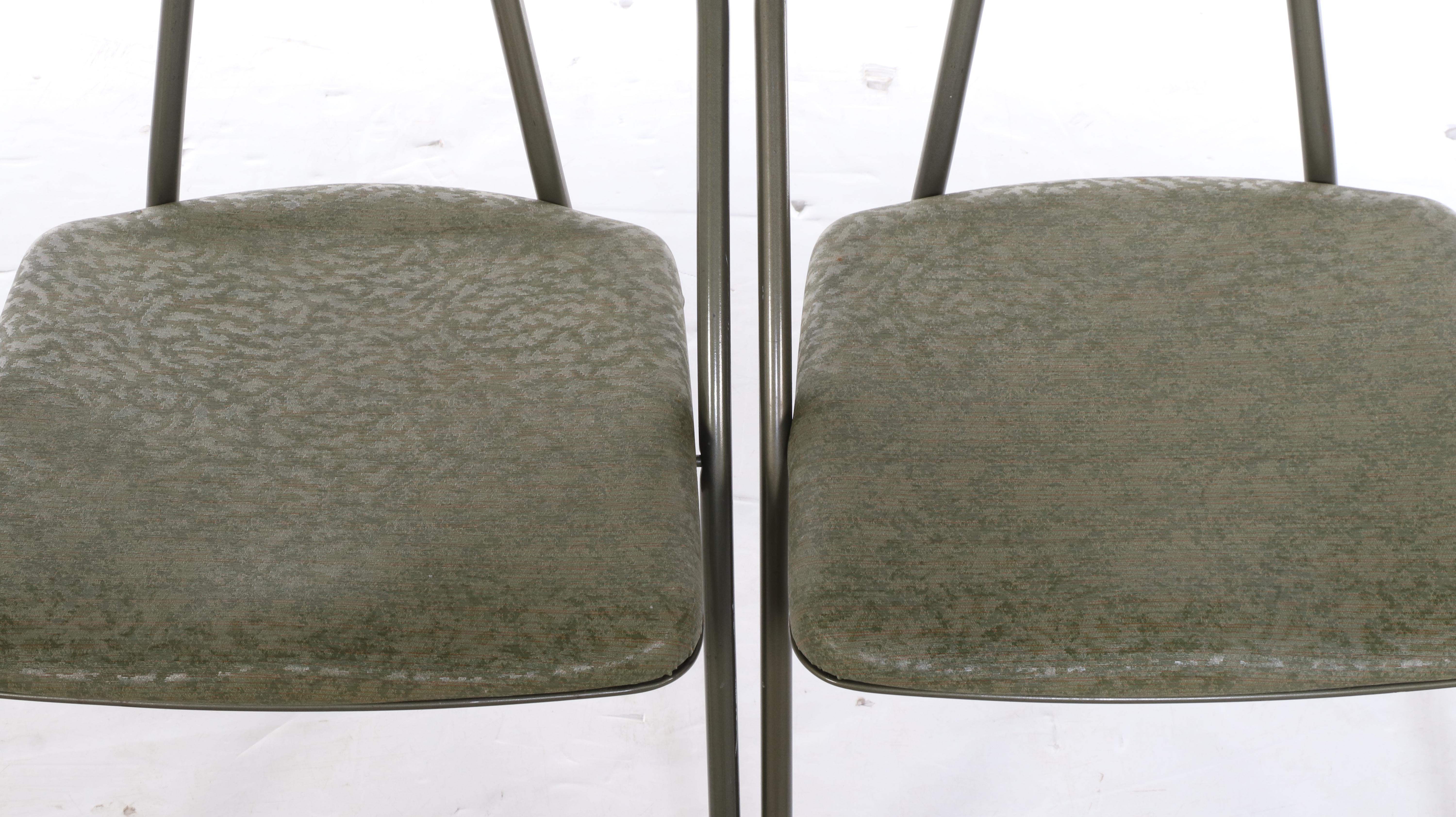 Pair of Cosco Painted Steel and Vinyl Folding Chairs, Mid-20th Century