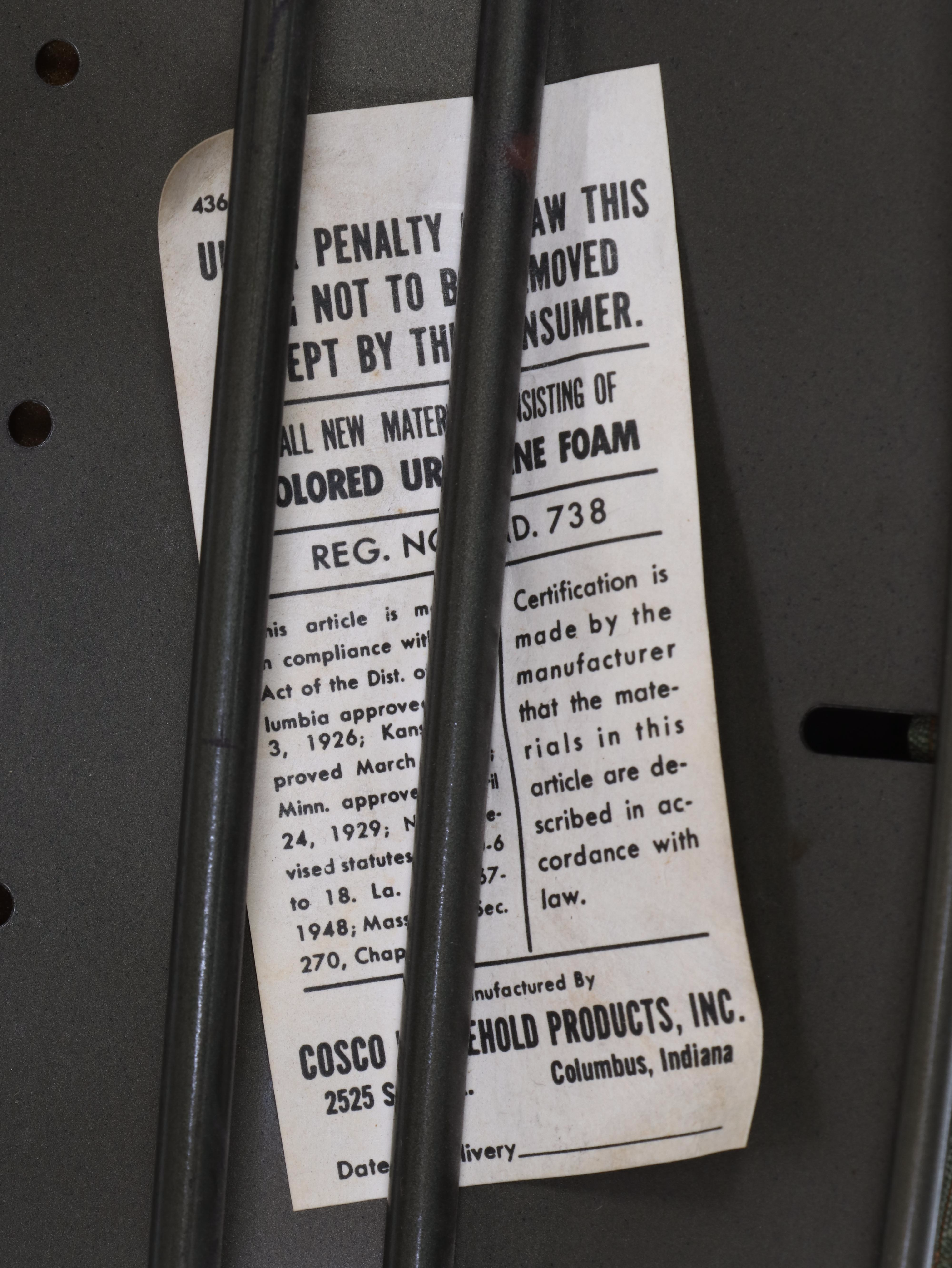 Pair of Cosco Painted Steel and Vinyl Folding Chairs, Mid-20th Century