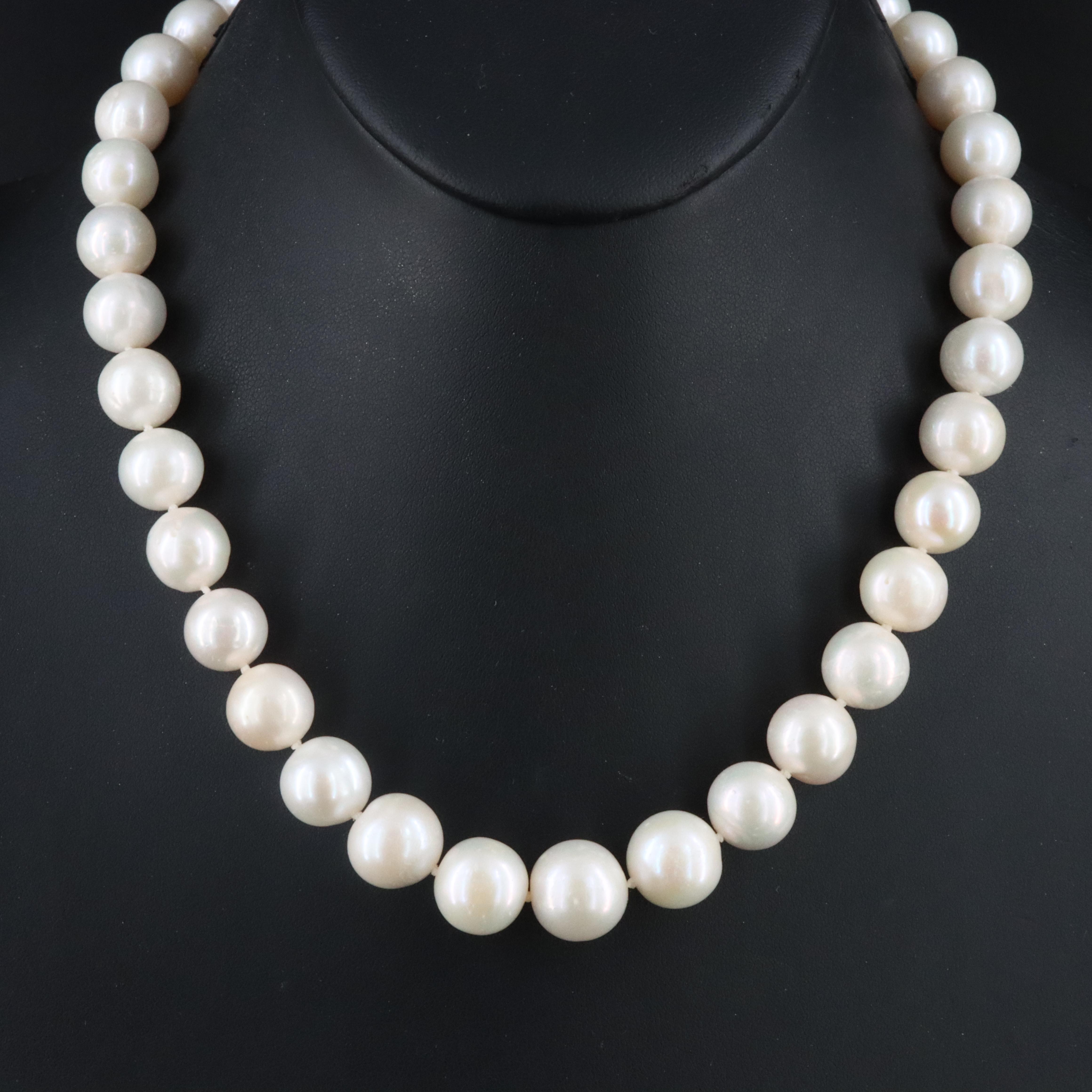 10.50 – 13.00mm Graduated Pearl Necklace with 14K Clasp