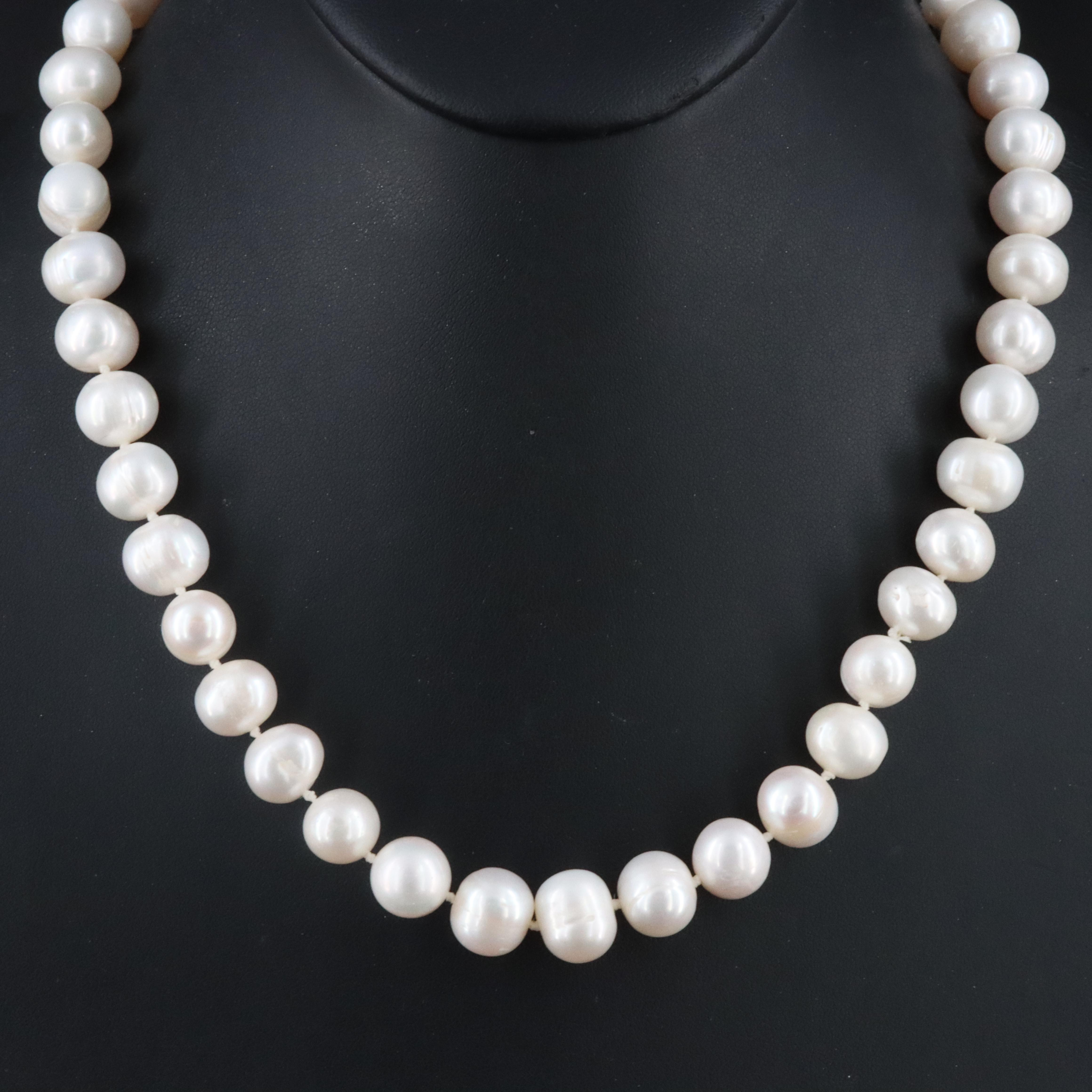 10.50 – 11.50mm Pearl Necklace with 14K Clasp