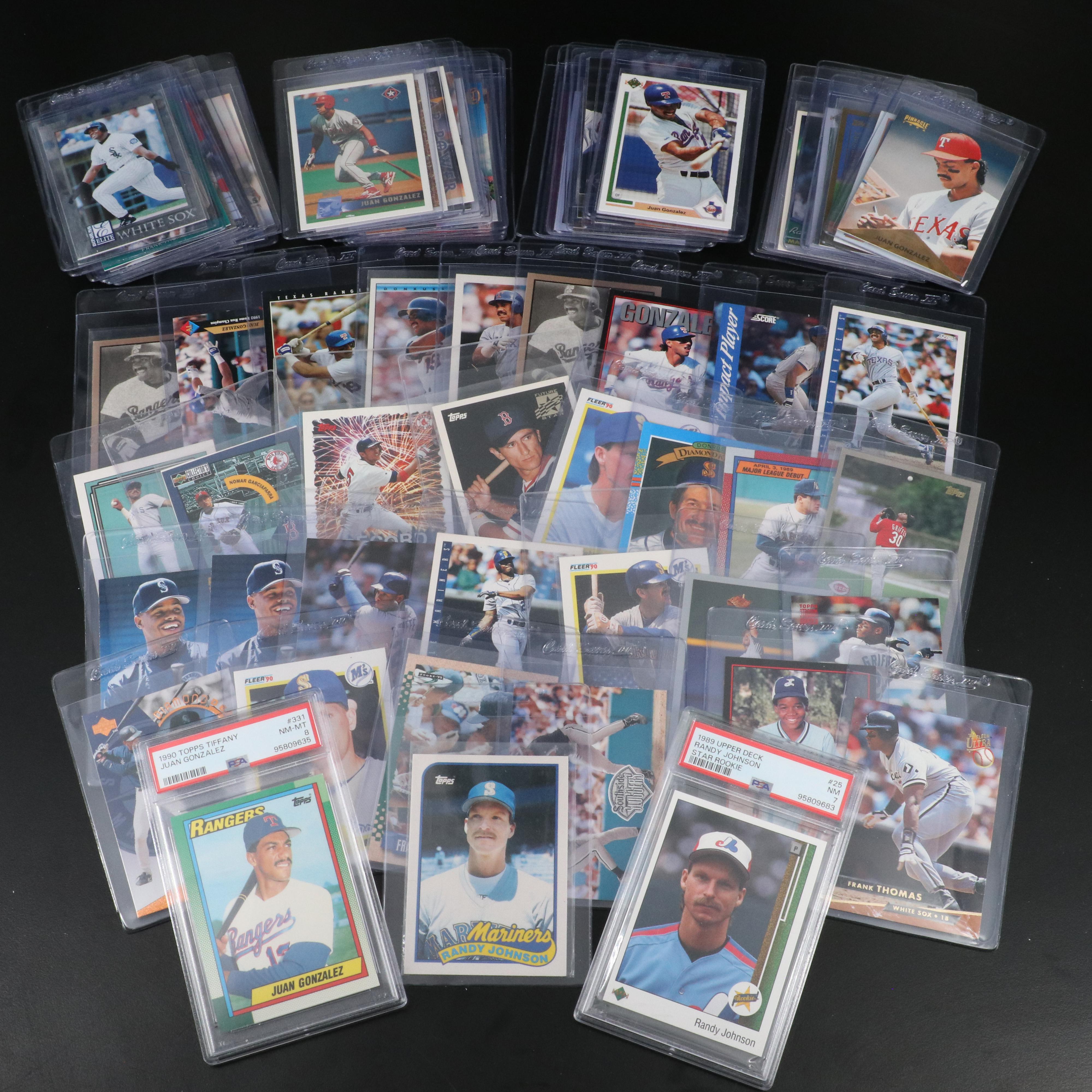 Topps Tiffany Juan Gonzalez & Upper Deck Randy Johnson PSA Graded Rookies, More
