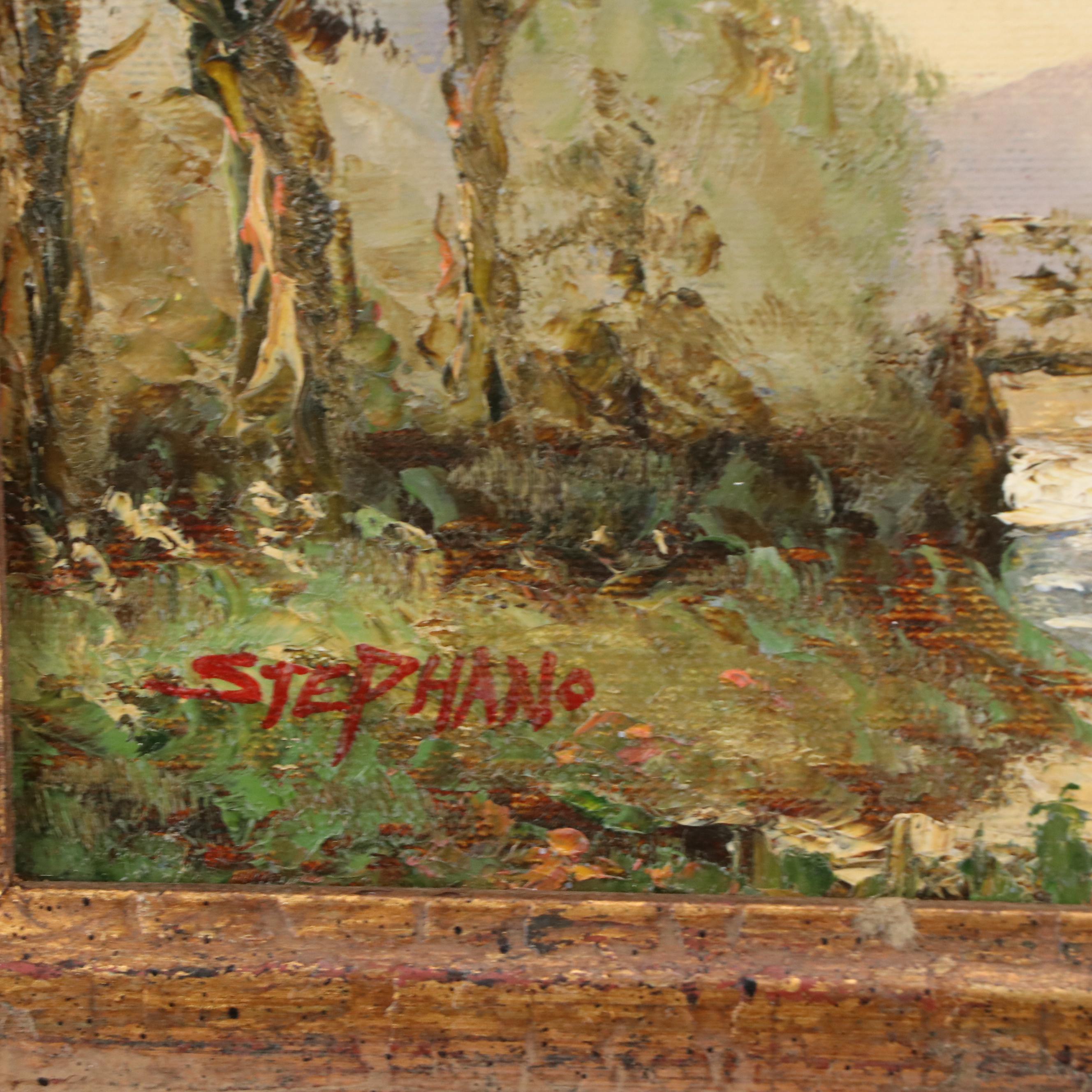 L. Stephano Barbizon Style Landscape Oil Painting