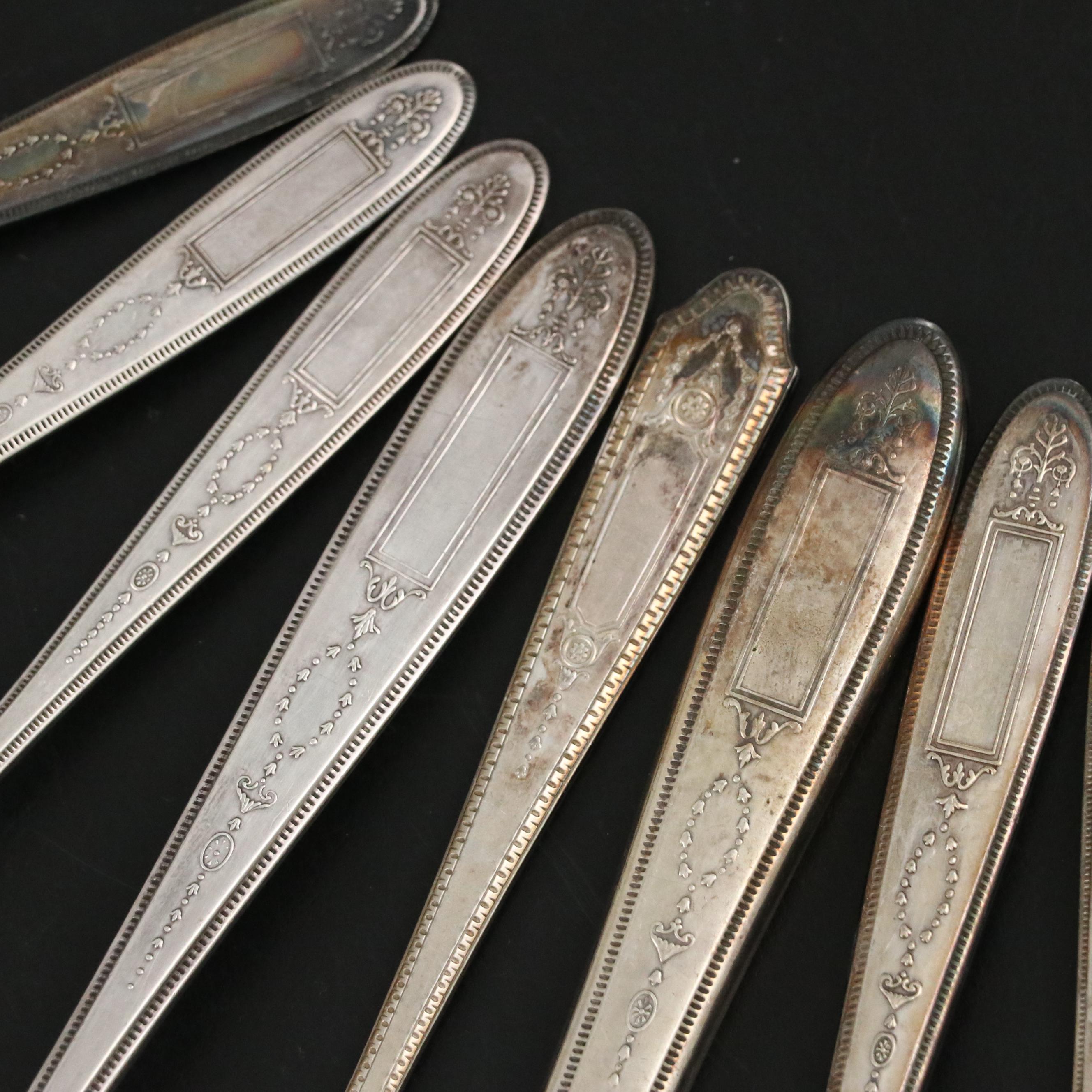 Oneida Beaded Handle Silver Plate Forks, Knives, Spoons and More