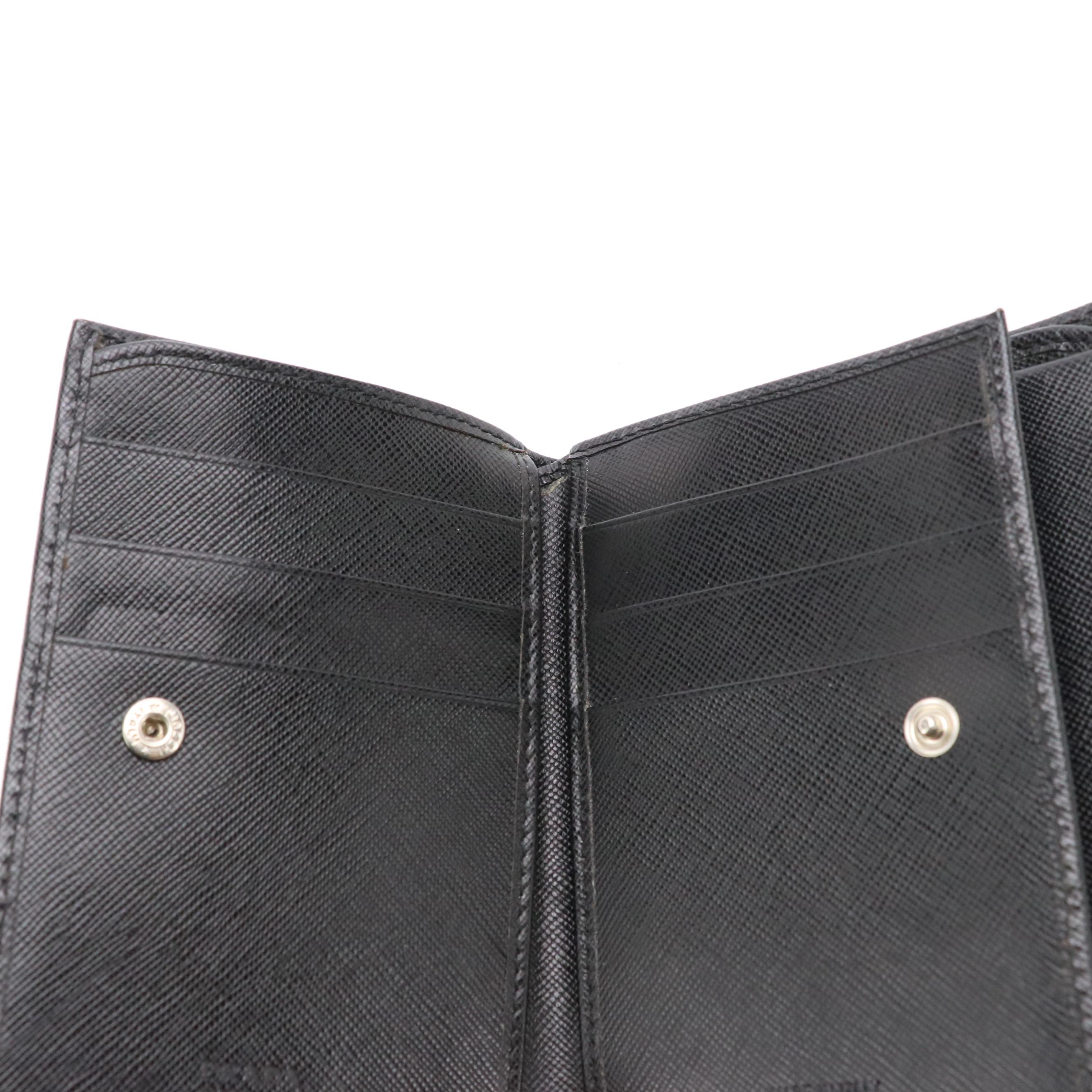 Prada Black Saffiano Leather Trifold Wallet