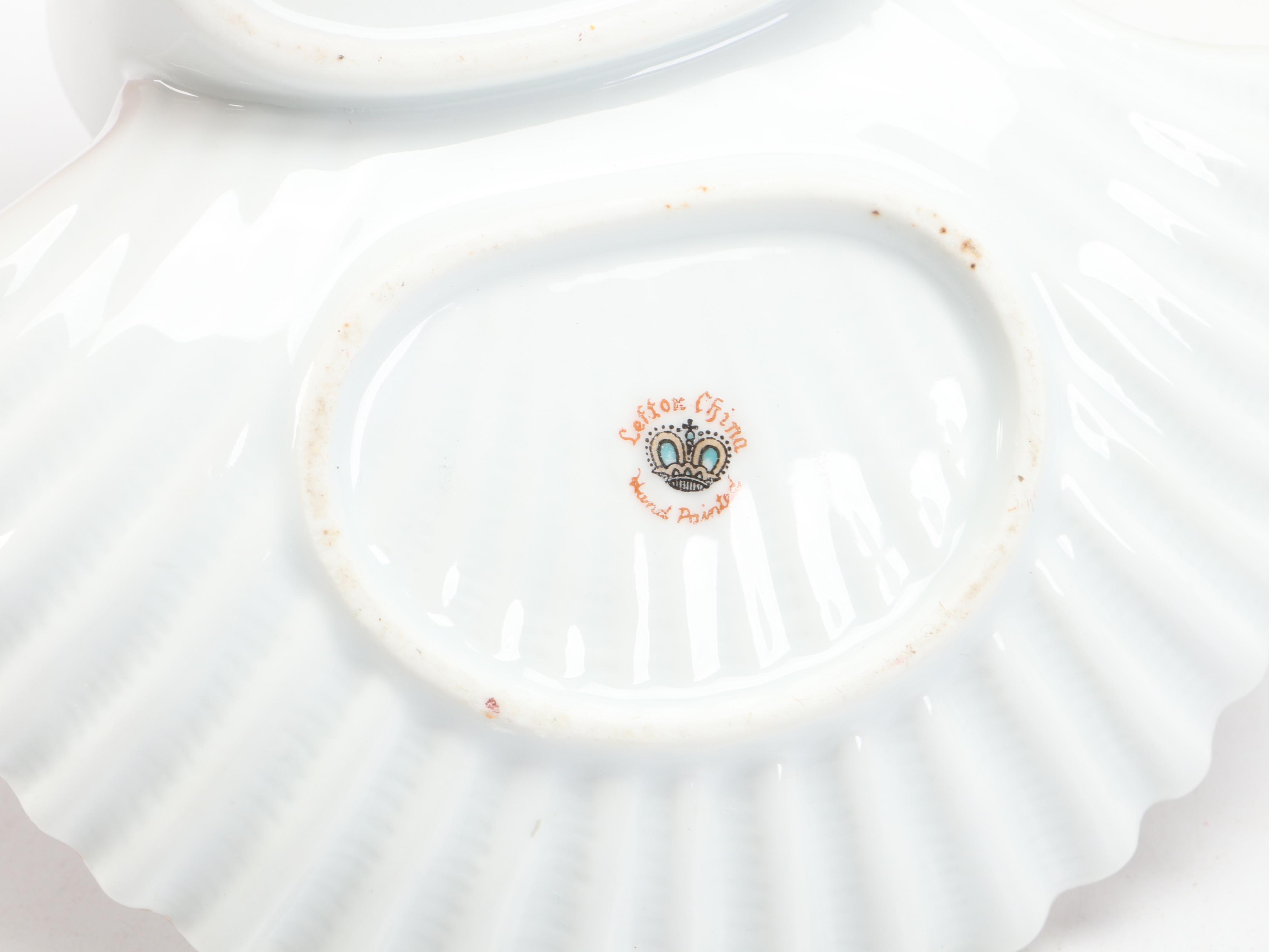 Lefton Porcelain Musical Teapot and Shell Ashtray with More Porcelain Décor