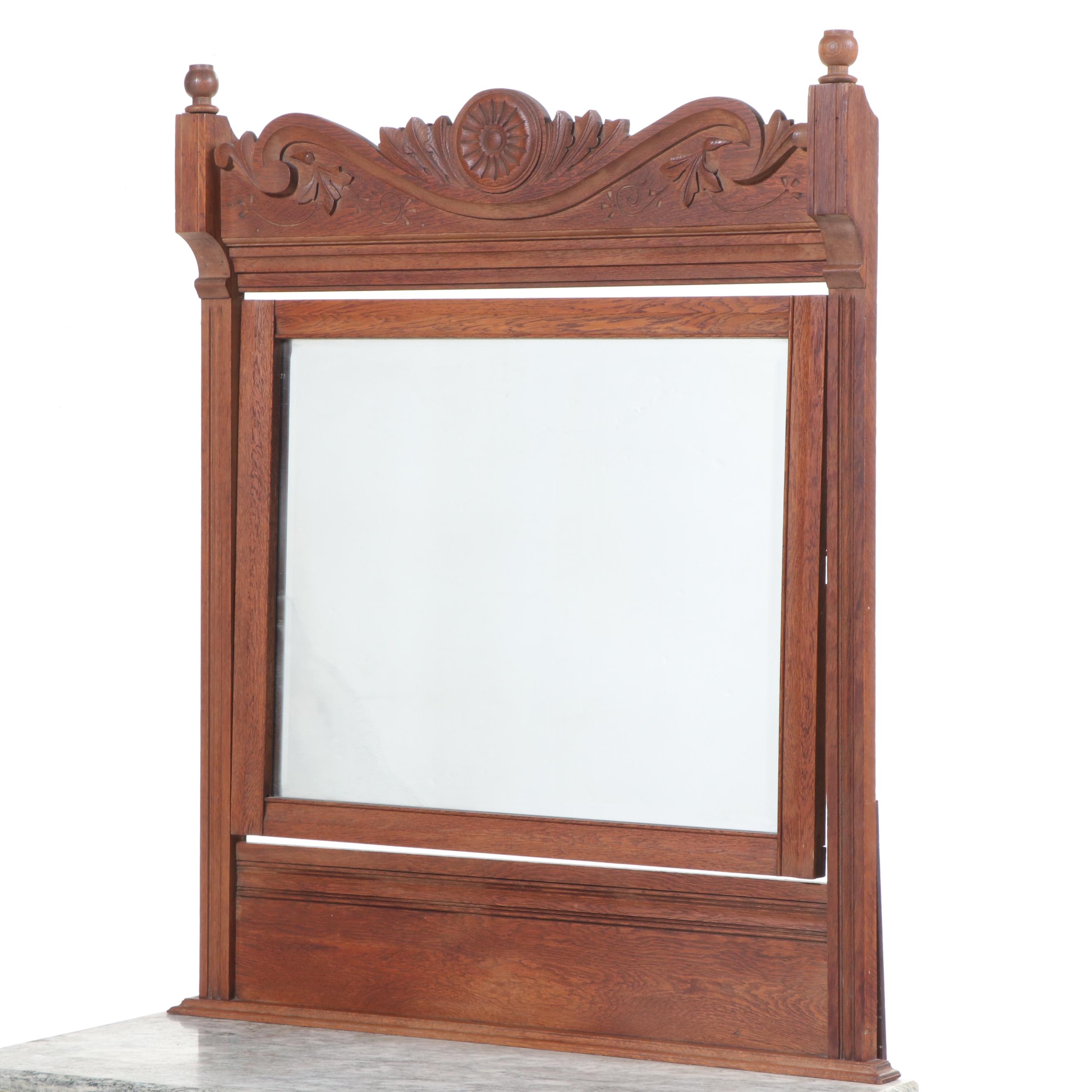 Victorian East Lake Style Walnut and Marble Dresser with Mirror
