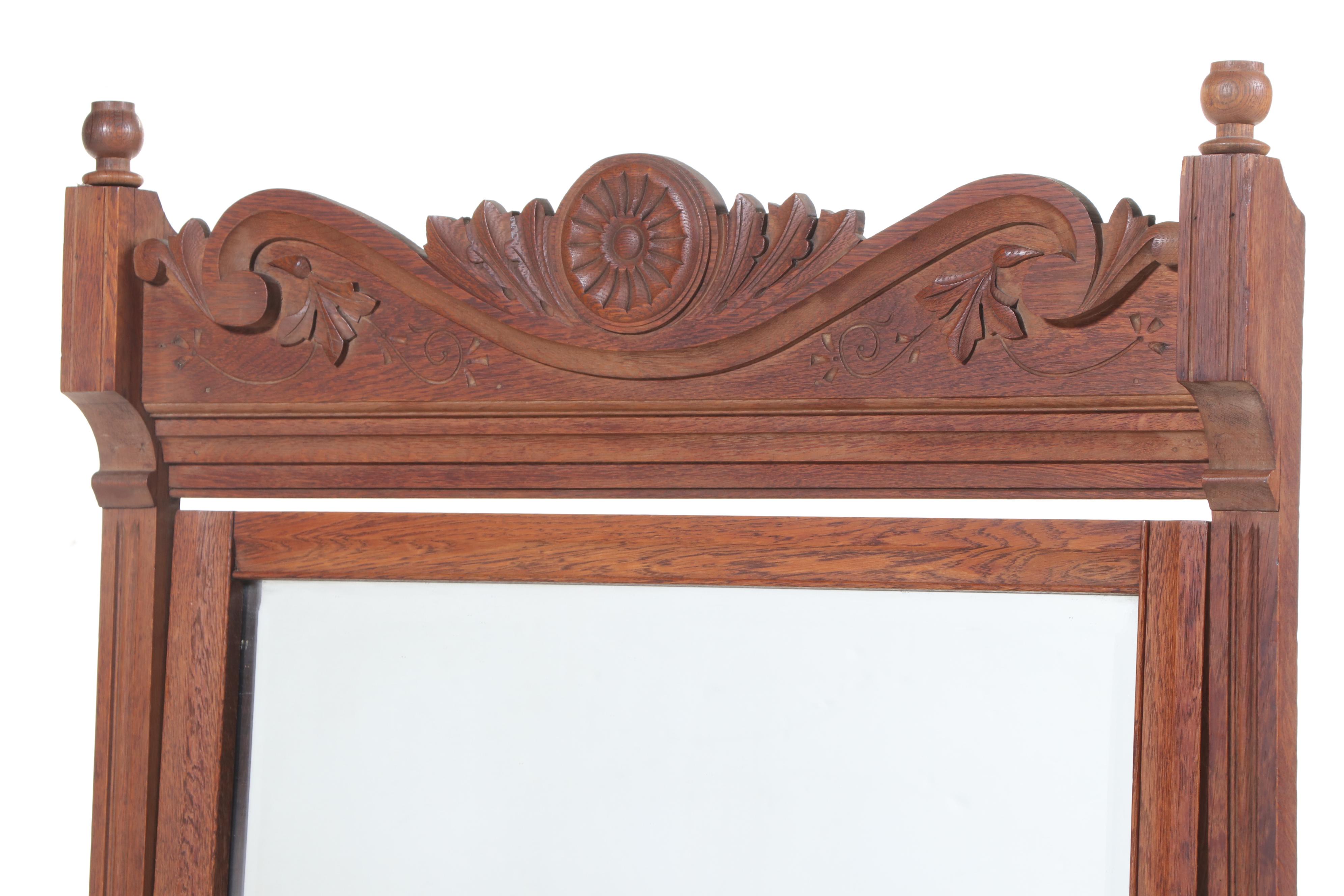 Victorian East Lake Style Walnut and Marble Dresser with Mirror