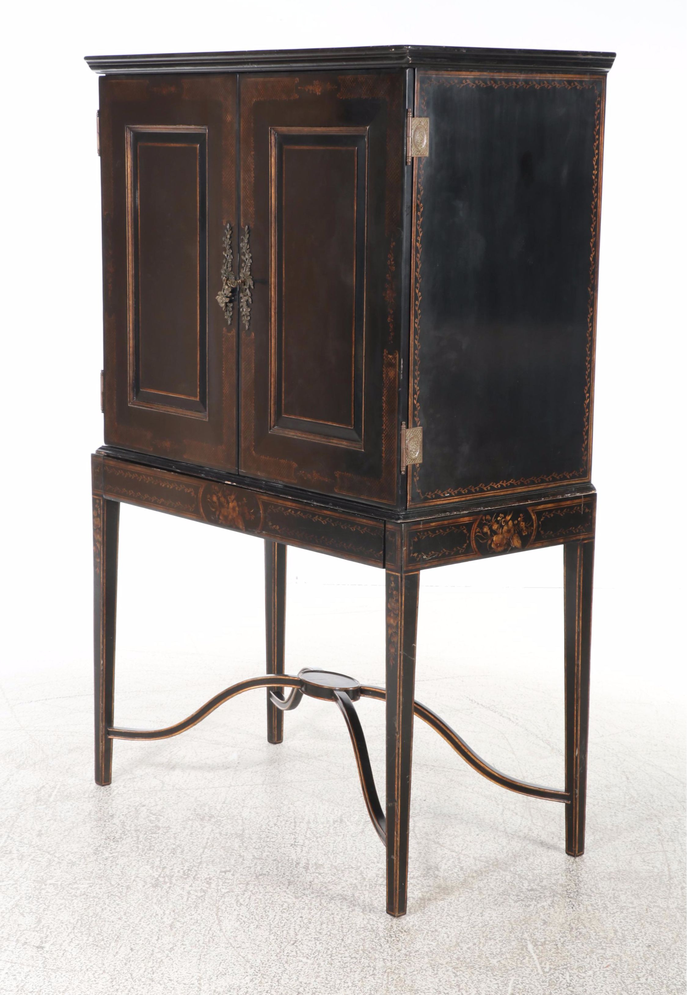 Two-Piece Bar Cabinet with Pull-Out Work Surface