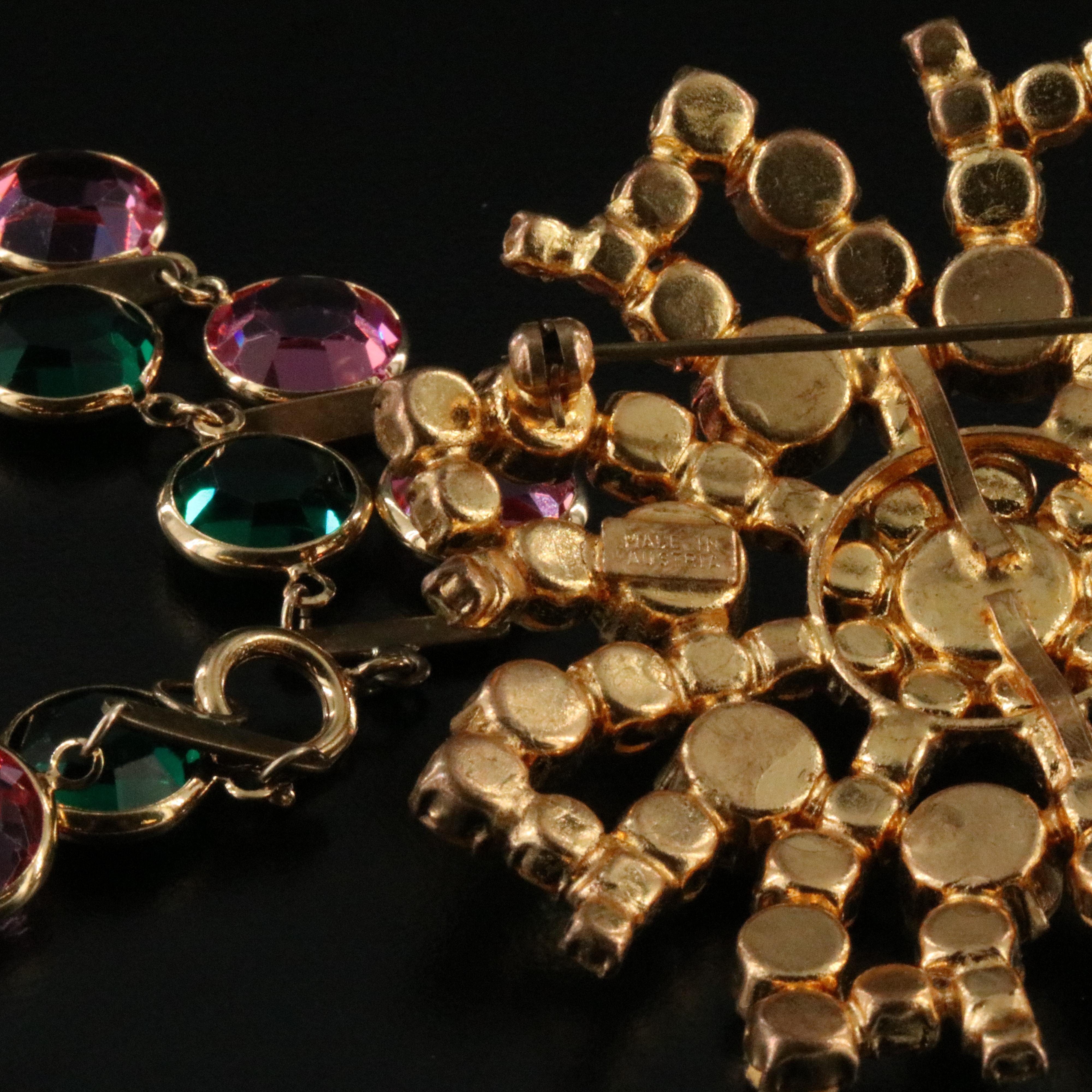 Nephrite and Coral Butterfly Brooch and Swarovski Featured in Jewelry Collection