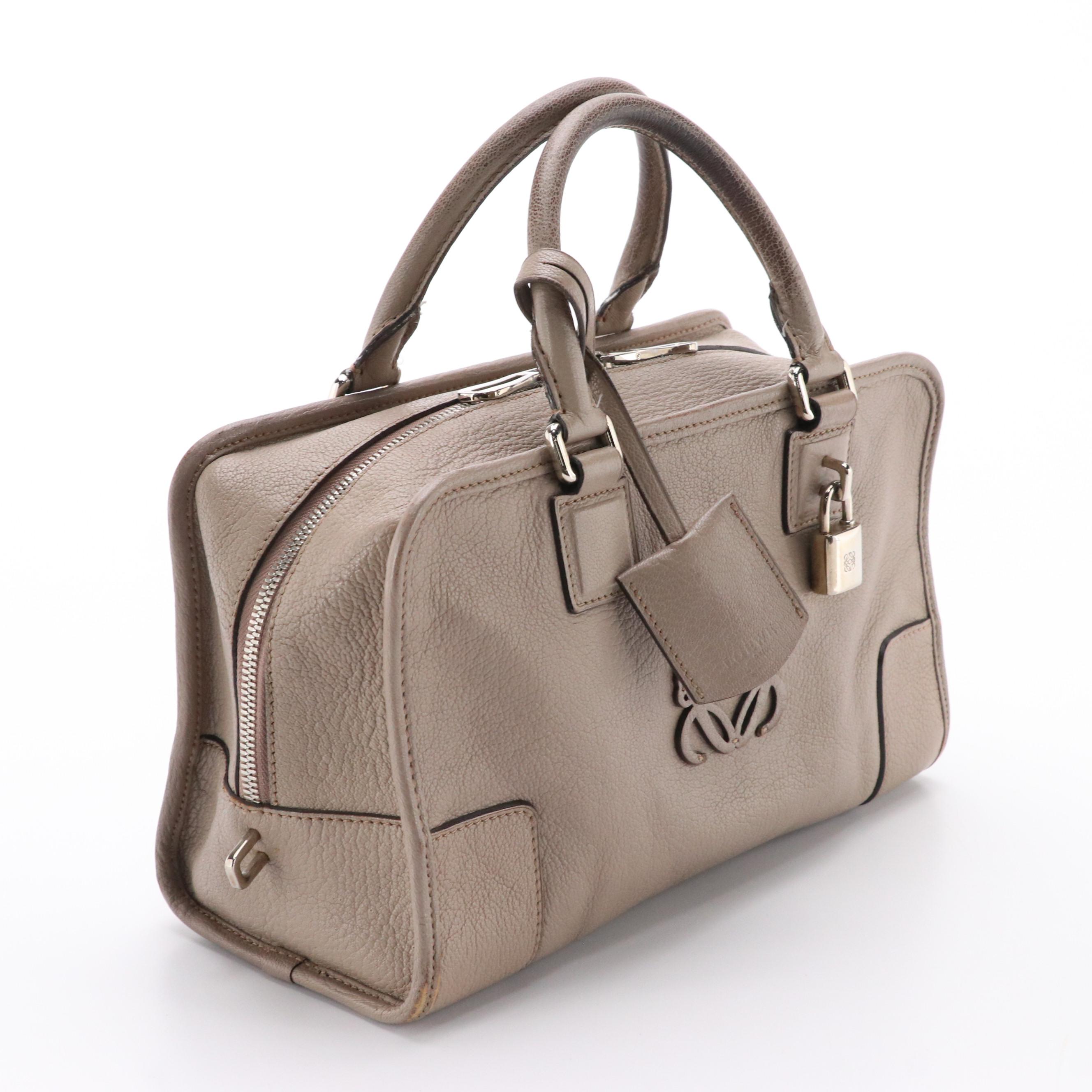 Loewe Amazona Anagram Taupe Leather Top Handle Bag