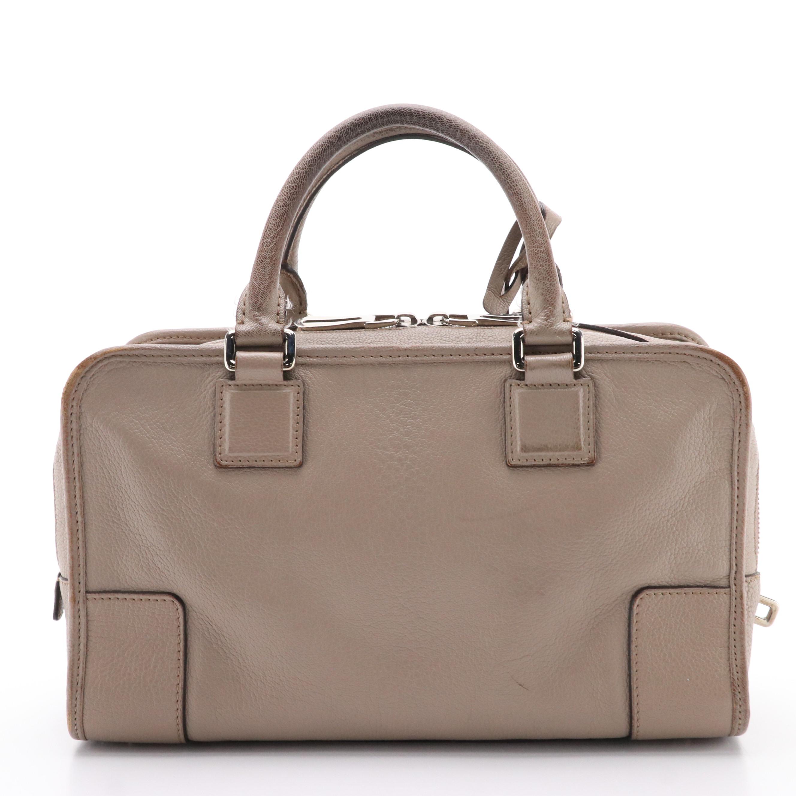 Loewe Amazona Anagram Taupe Leather Top Handle Bag