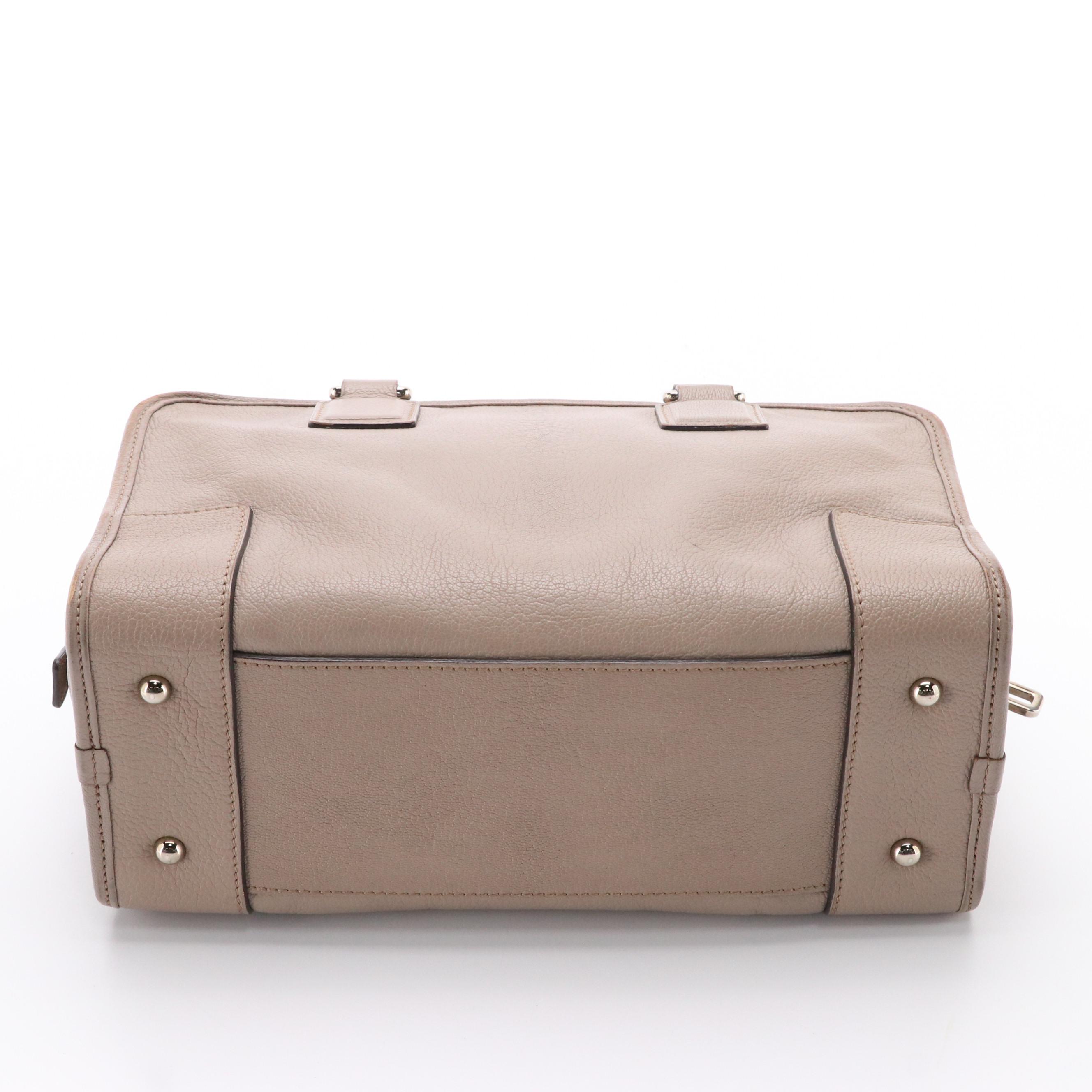 Loewe Amazona Anagram Taupe Leather Top Handle Bag