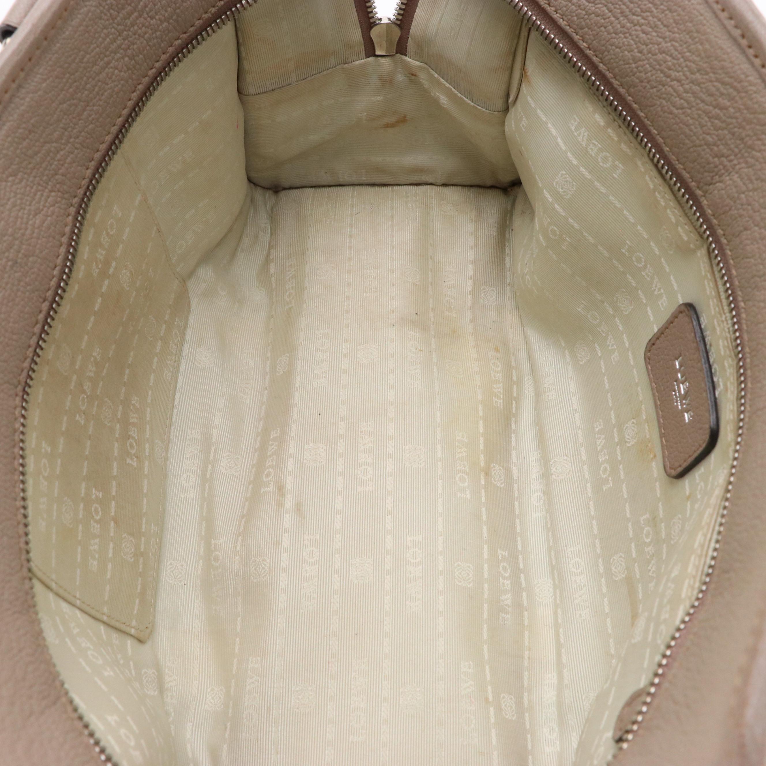 Loewe Amazona Anagram Taupe Leather Top Handle Bag