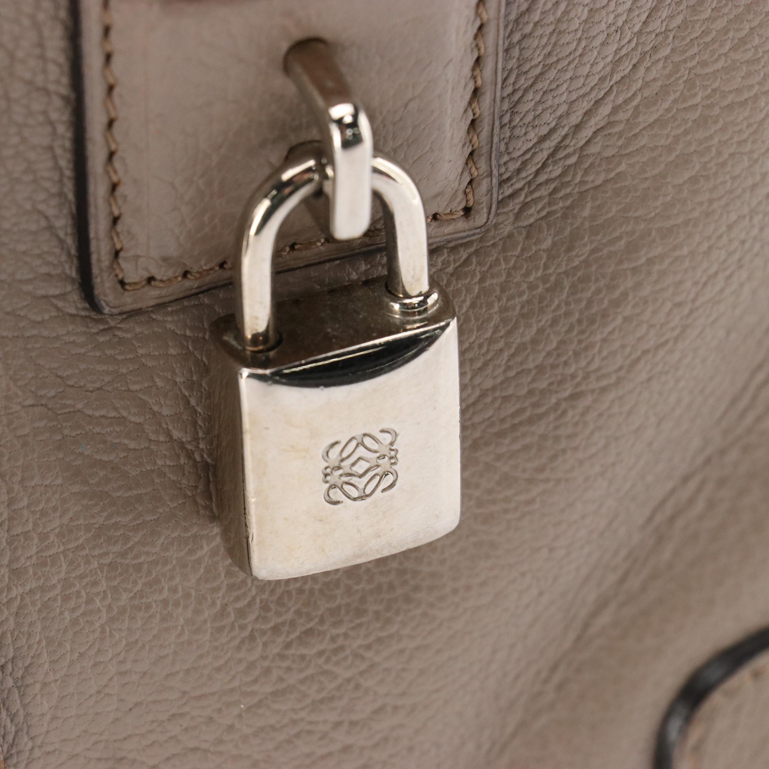 Loewe Amazona Anagram Taupe Leather Top Handle Bag